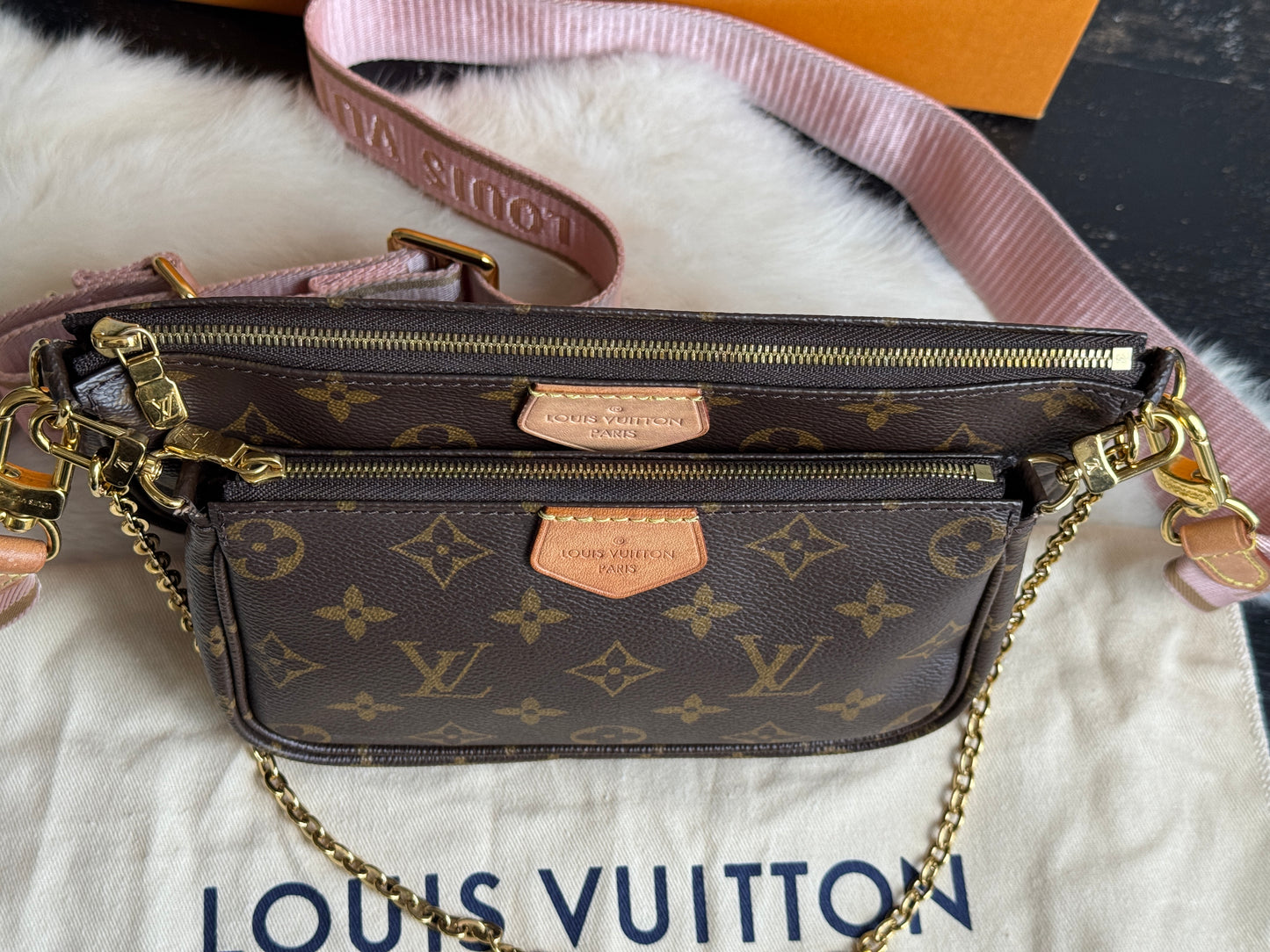 Louis Vuitton Multi Pochette Accessories Monogram Pink