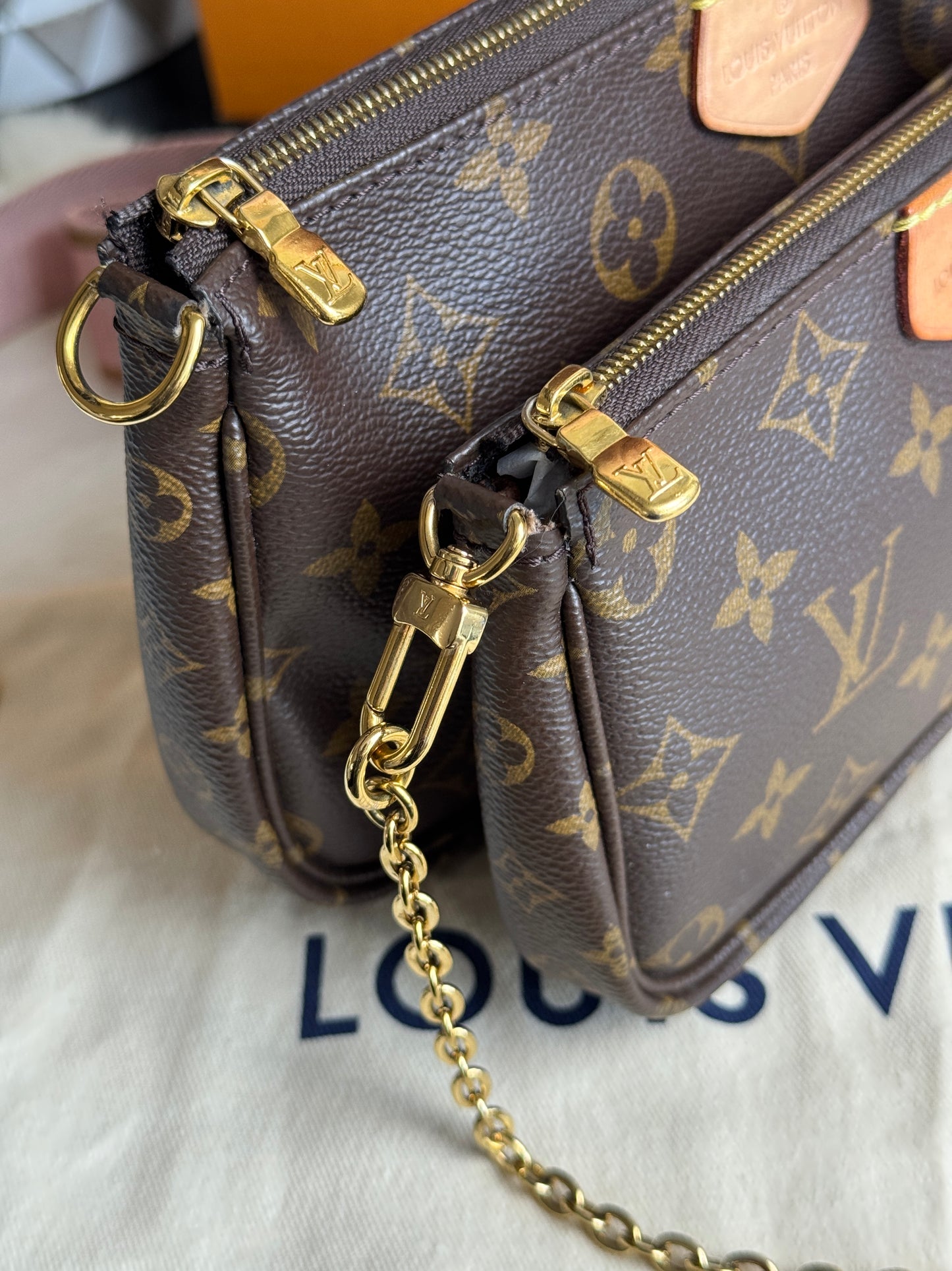 Louis Vuitton Multi Pochette Accessories Monogram Pink