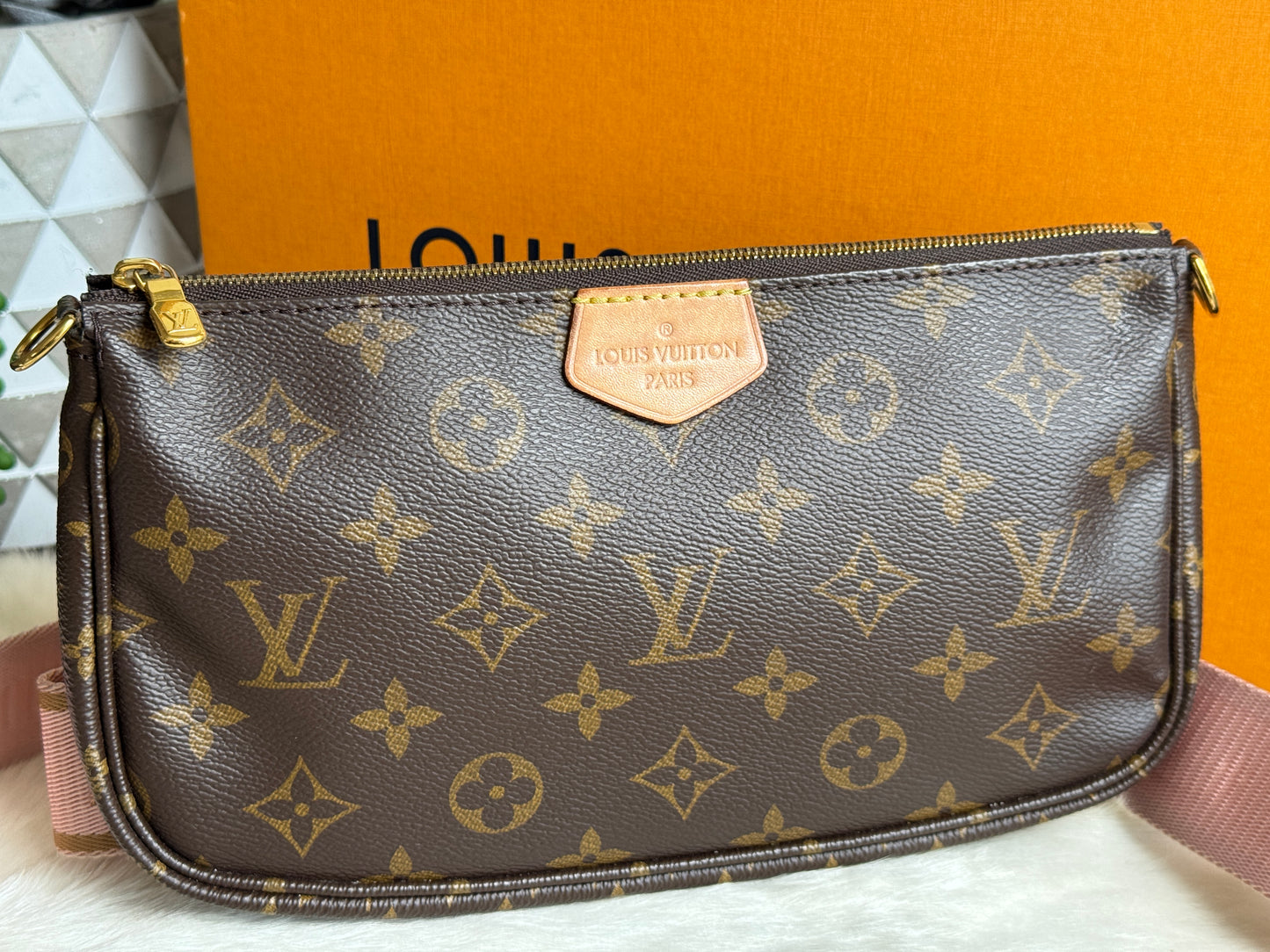 Louis Vuitton Multi Pochette Accessories Monogram Pink
