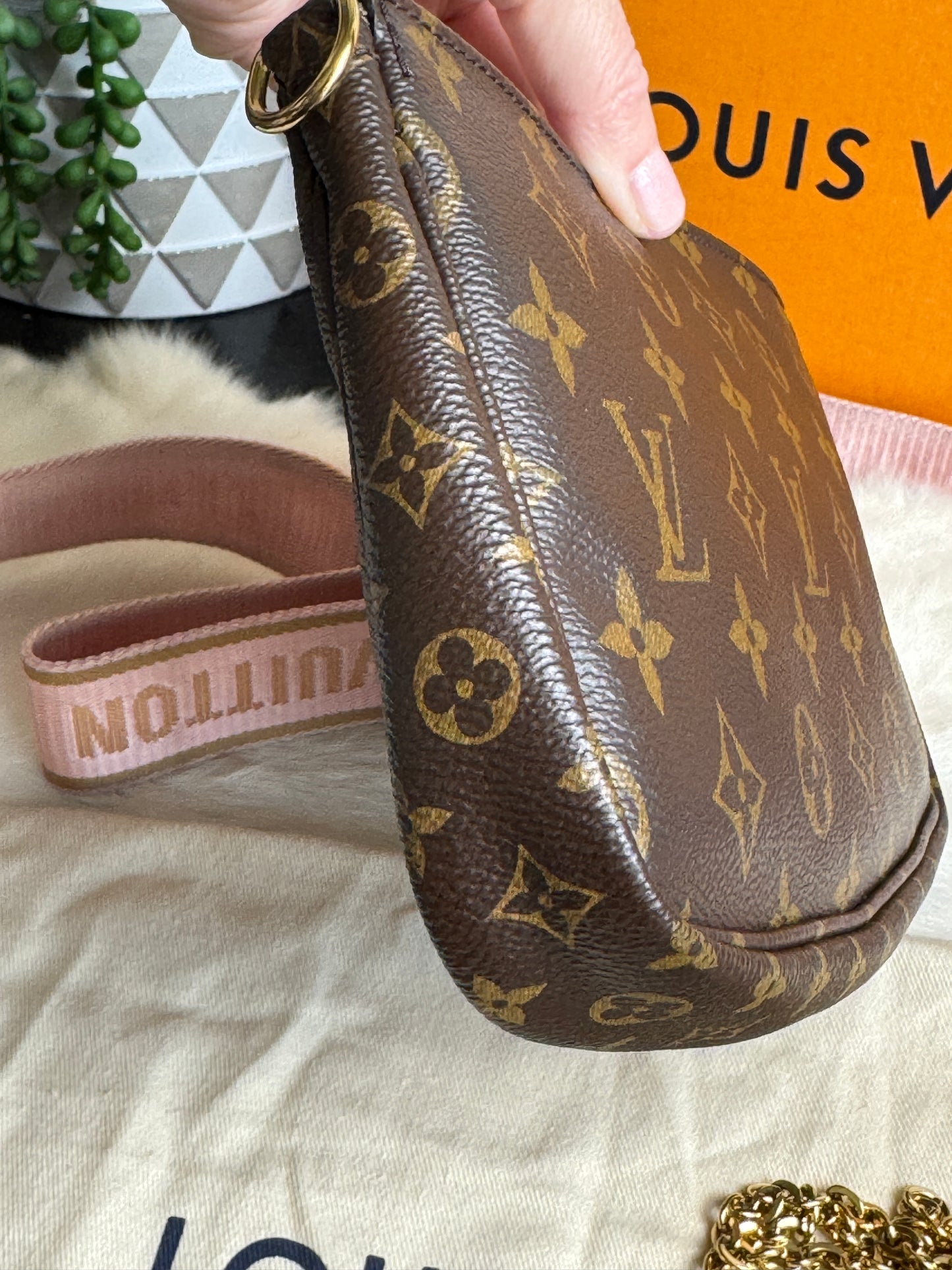 Louis Vuitton Multi Pochette Accessories Monogram Pink