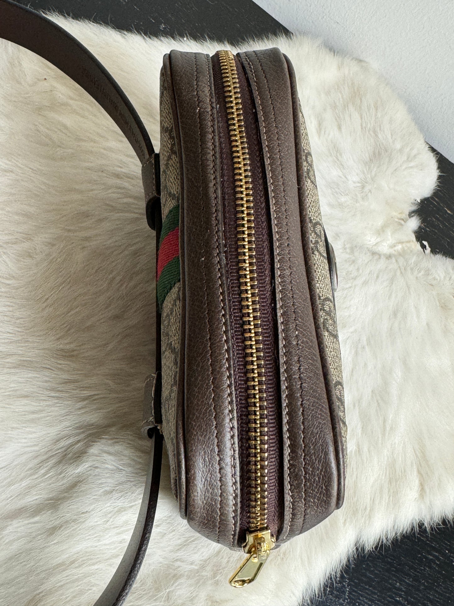 GUCCI Mini Ophidia Supreme Canvas Web Belt Bag