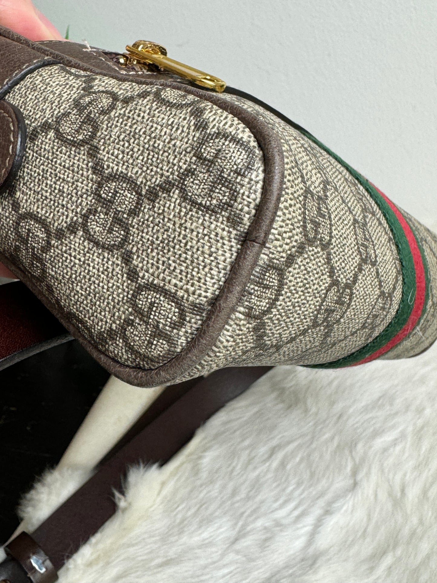 GUCCI Mini Ophidia Supreme Canvas Web Belt Bag