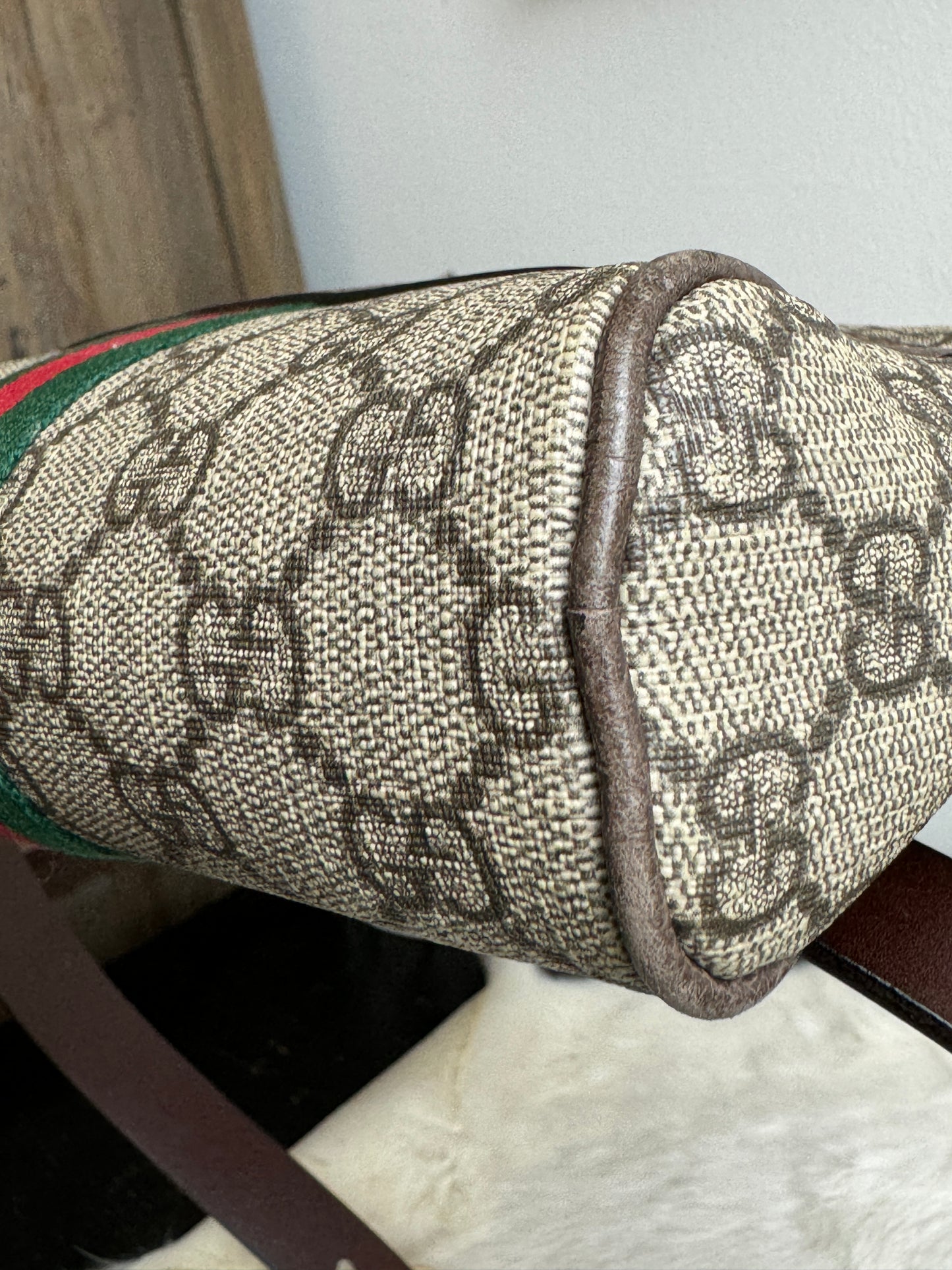 GUCCI Mini Ophidia Supreme Canvas Web Belt Bag