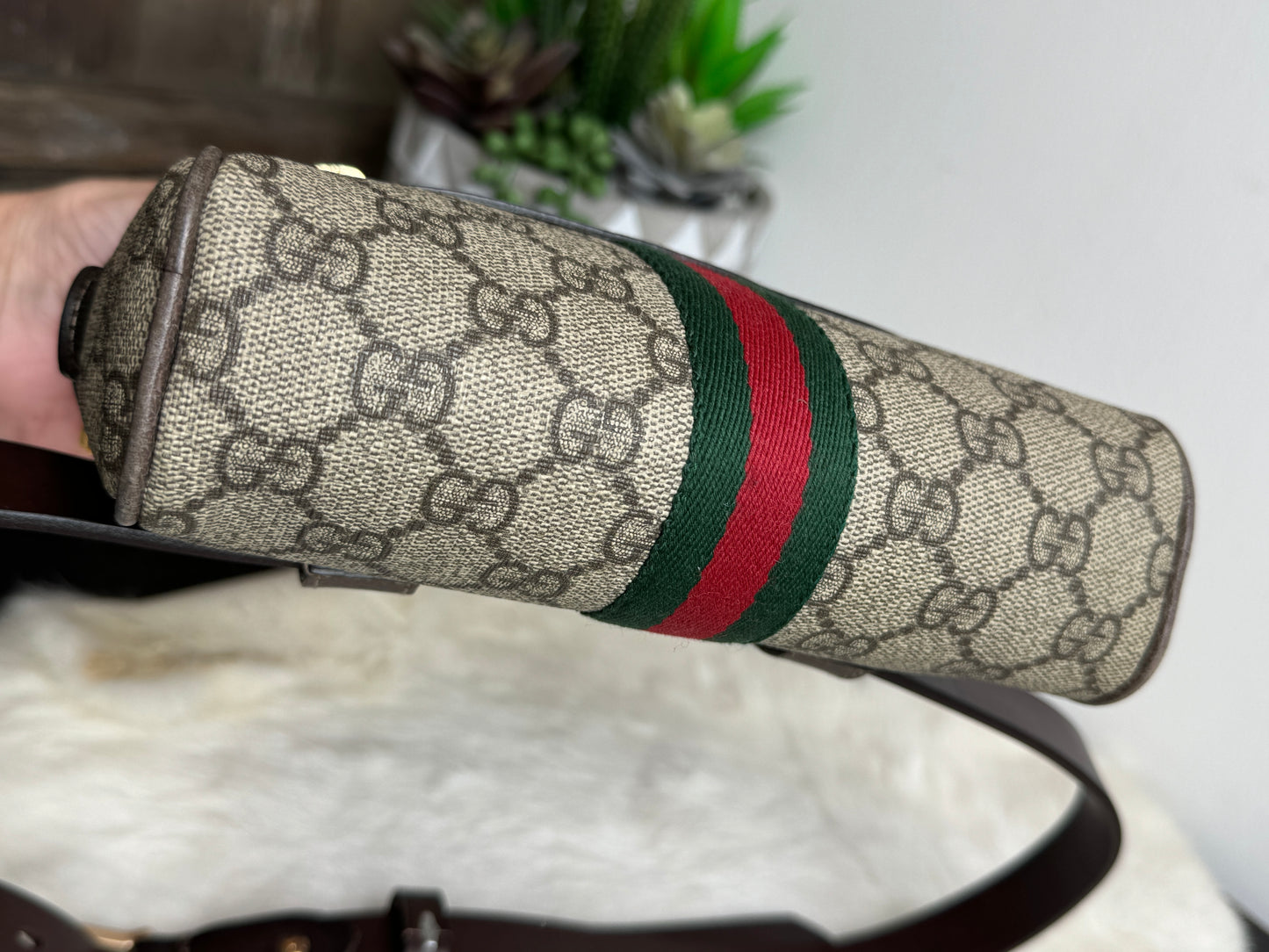 GUCCI Mini Ophidia Supreme Canvas Web Belt Bag