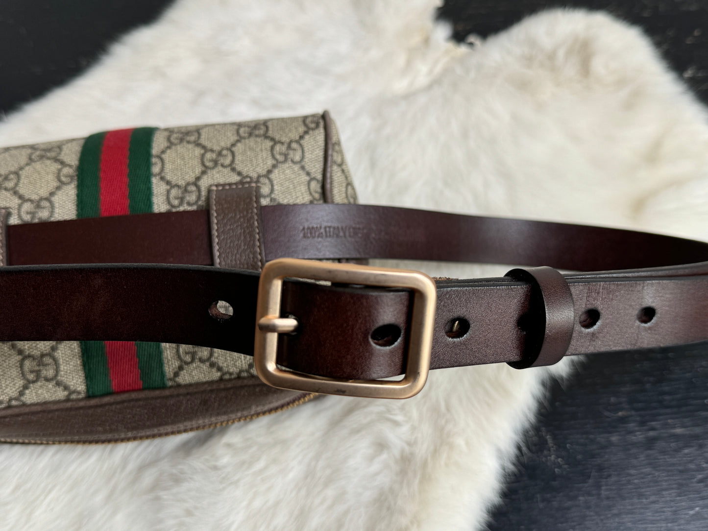 GUCCI Mini Ophidia Supreme Canvas Web Belt Bag