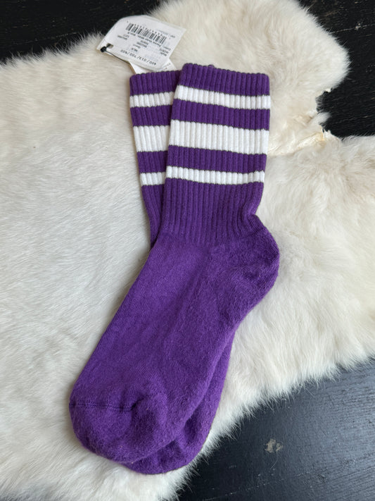 GUCCI Purple Stripe Calf SOCKS Small