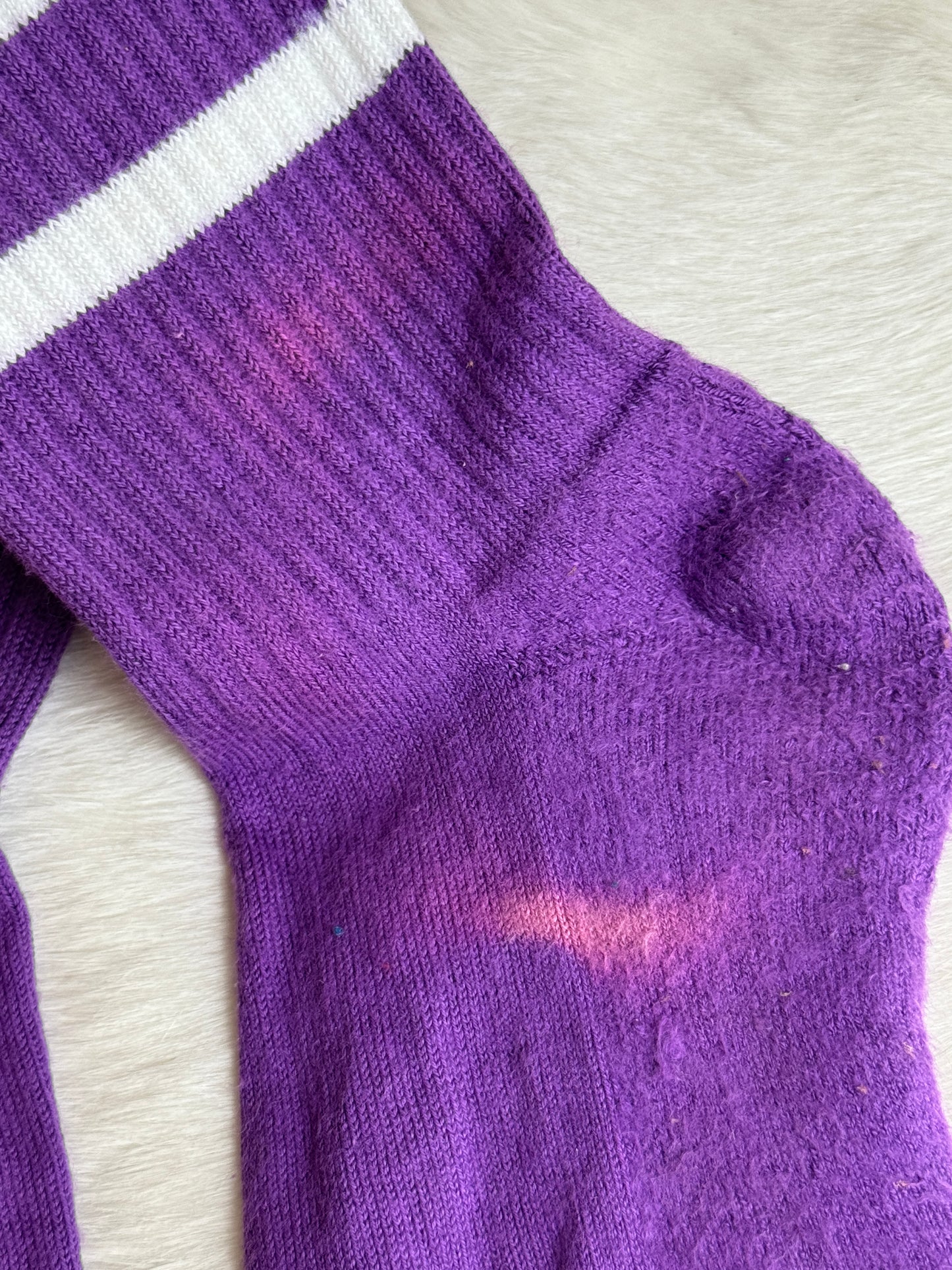 GUCCI Purple Stripe Calf SOCKS Small