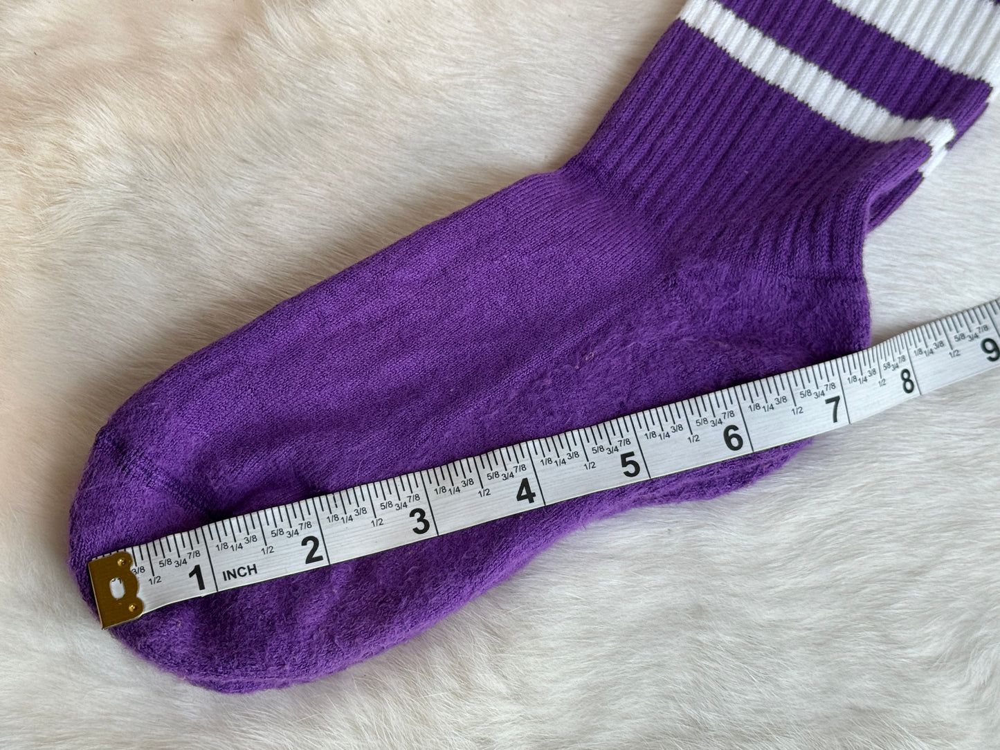 GUCCI Purple Stripe Calf SOCKS Small