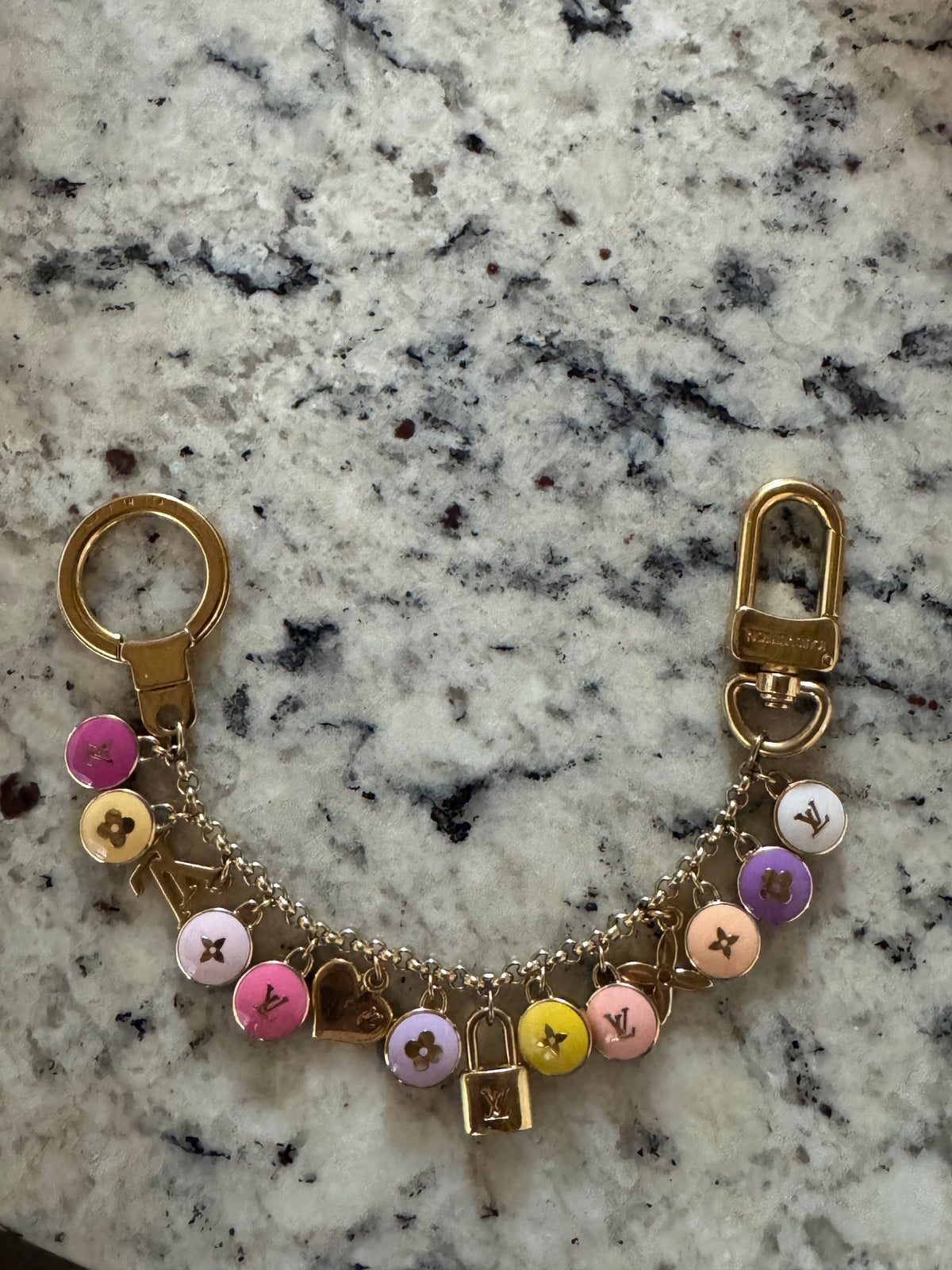 Reworked Louis Vuitton Pastilles Yellow Flower Charm Necklace
