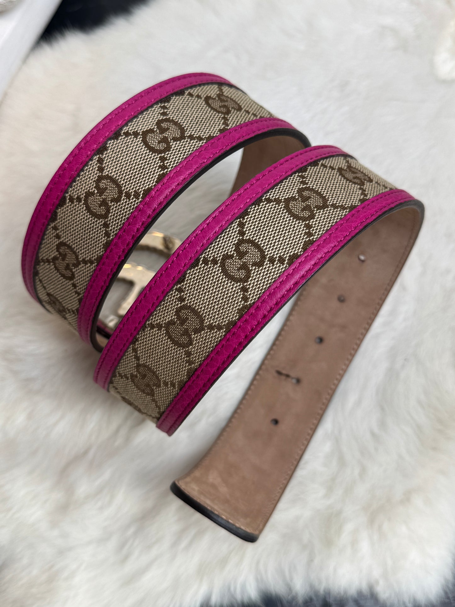 Gucci Interlocking GG Canvas Belt Size 80/32