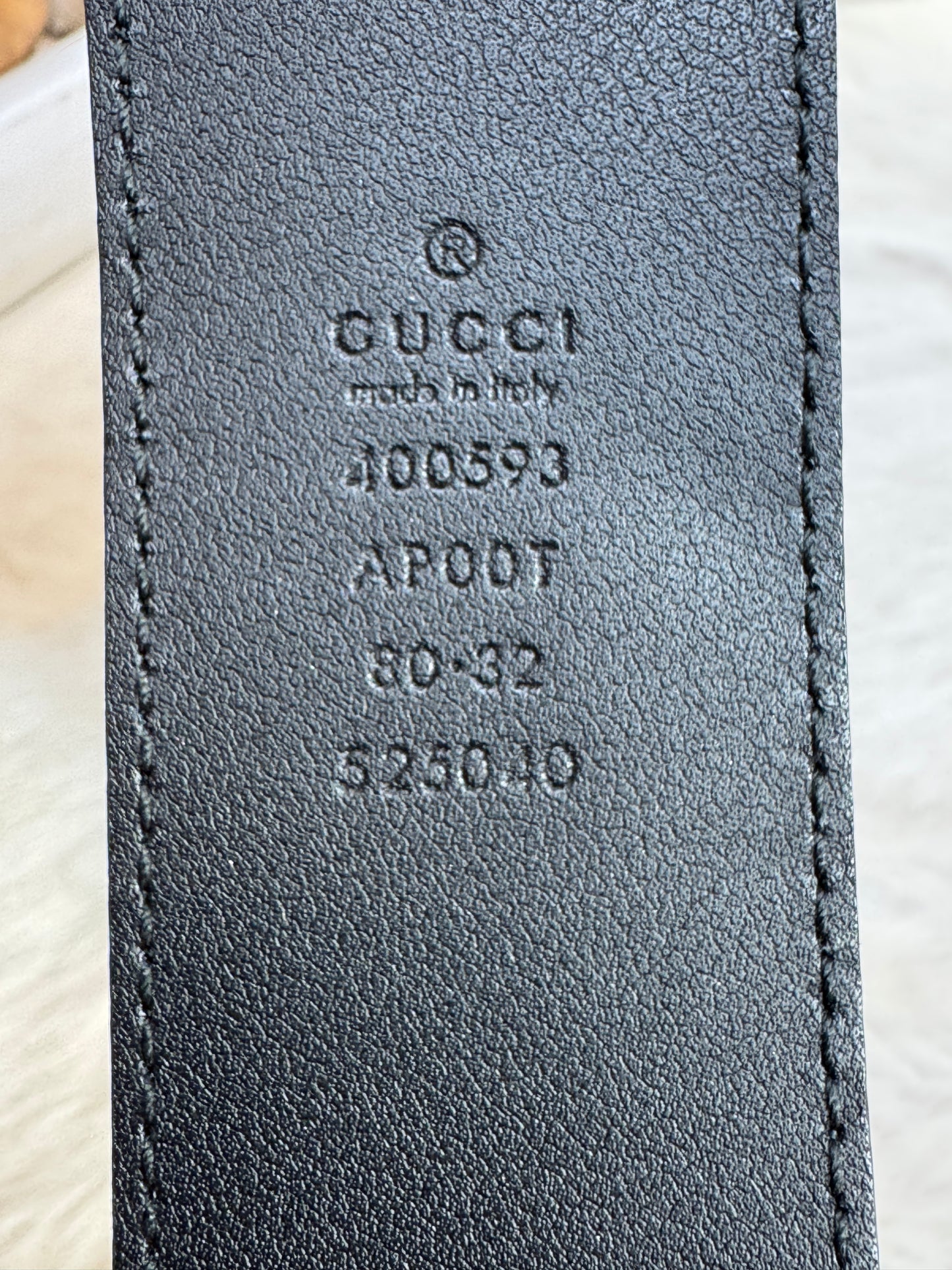 Gucci Calfskin Double G 40mm Belt Black Size 80/32