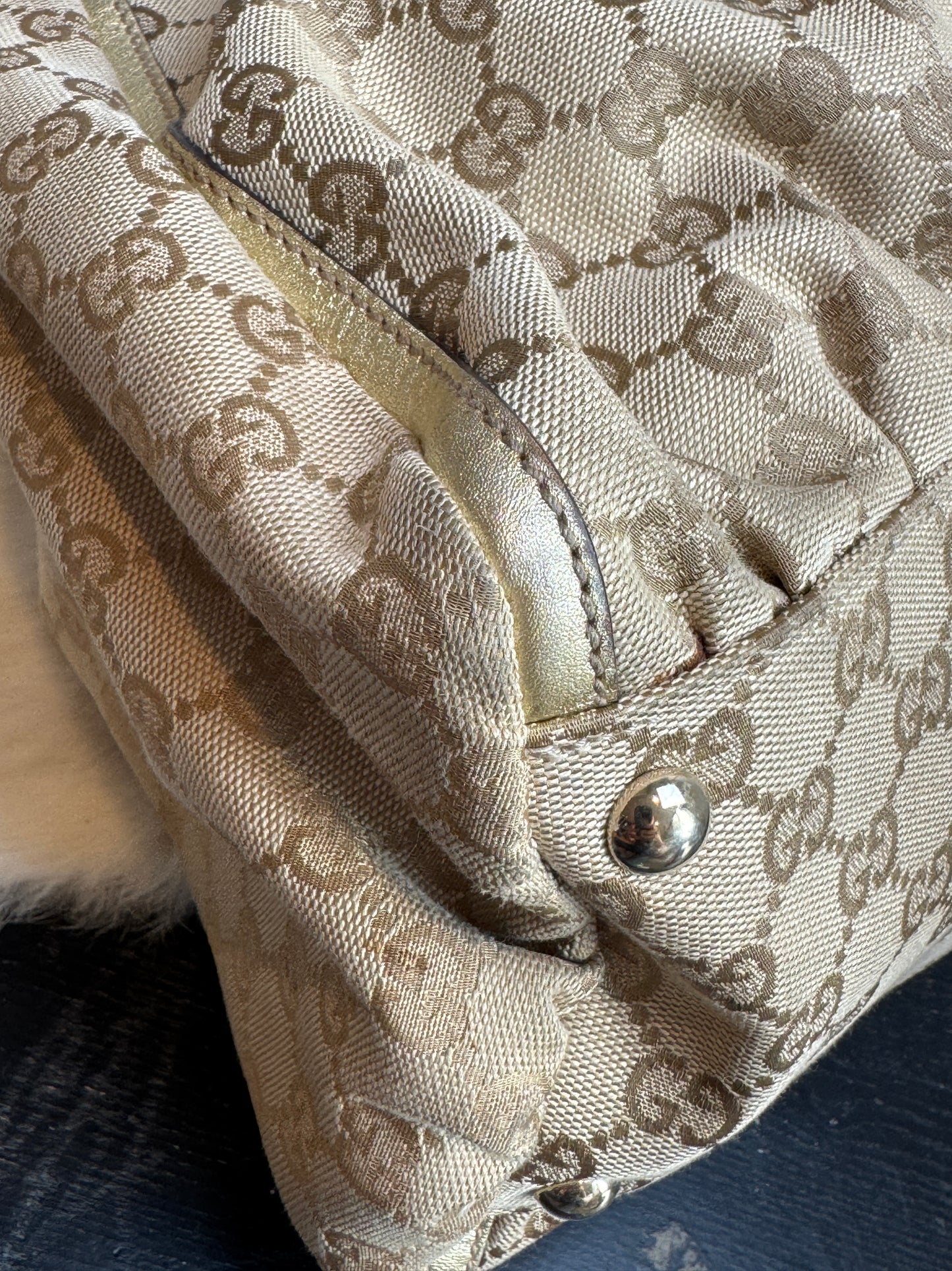 Gucci Gold Canvas Large Abbey Tote