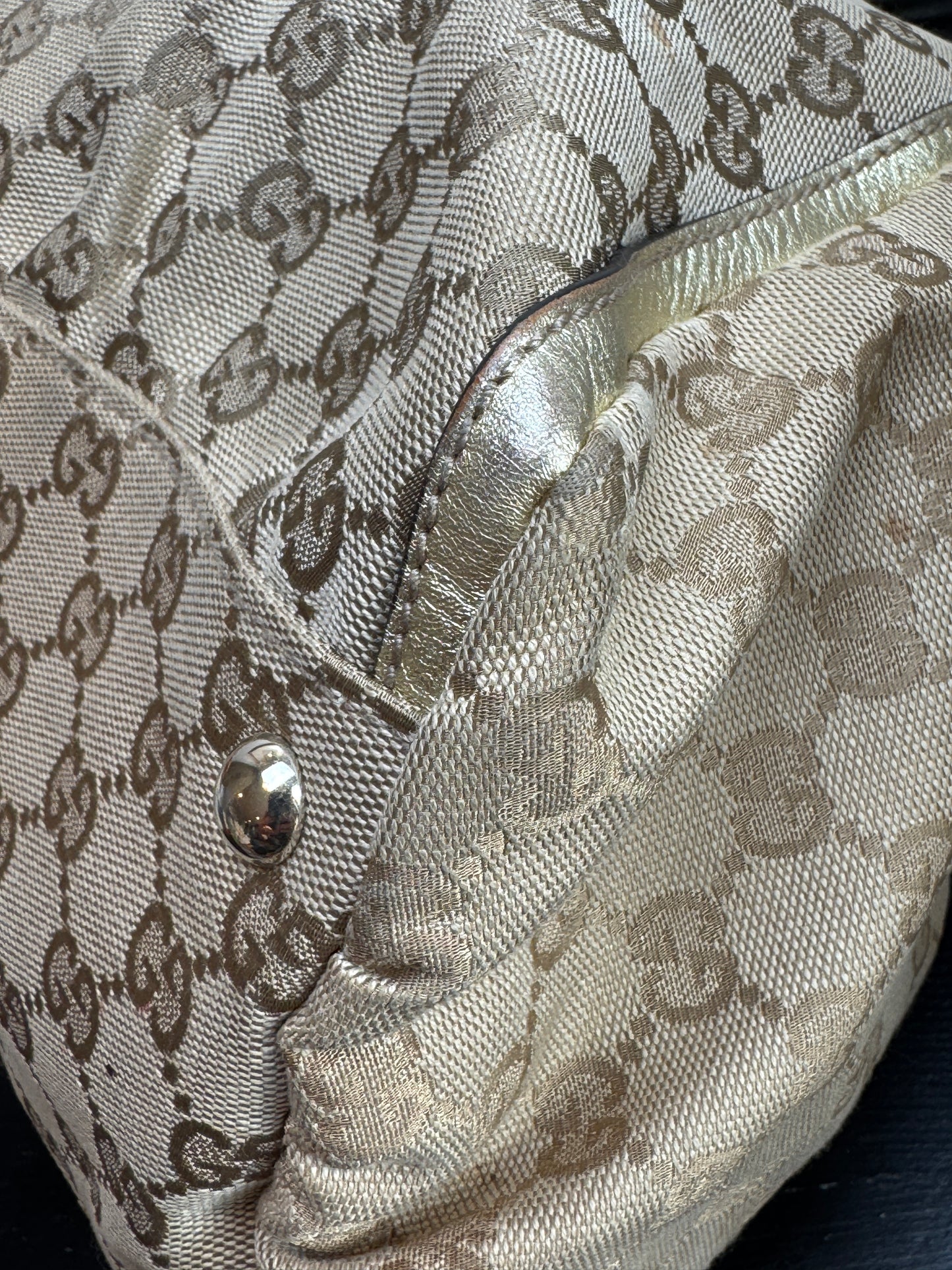 Gucci Gold Canvas Large Abbey Tote