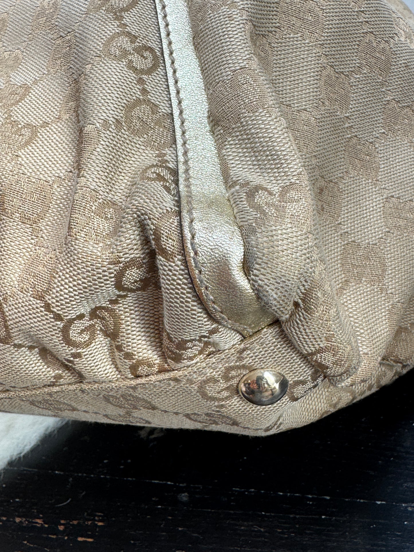 Gucci Gold Canvas Large Abbey Tote