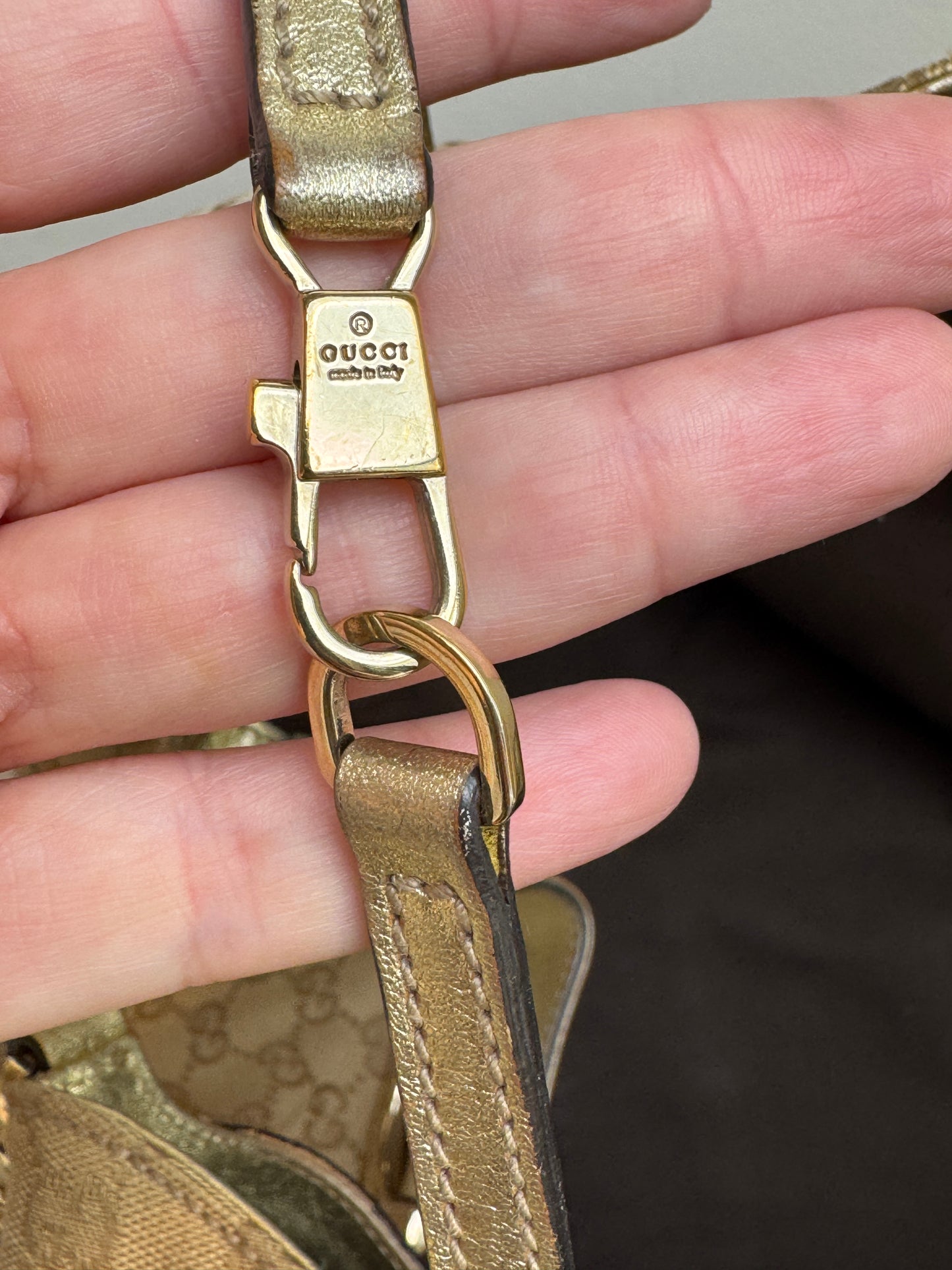 Gucci Gold Canvas Large Abbey Tote