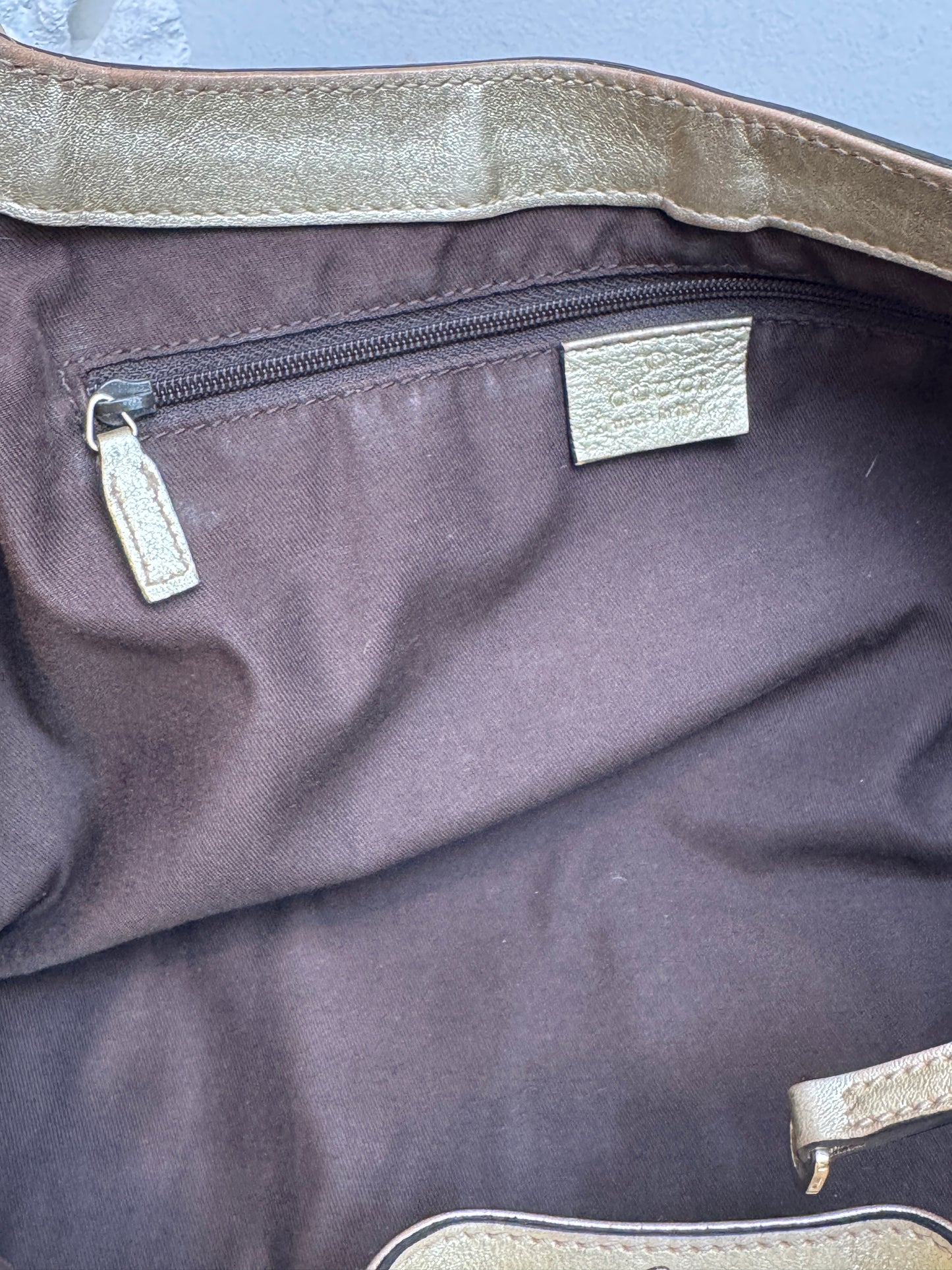 Gucci Gold Canvas Large Abbey Tote