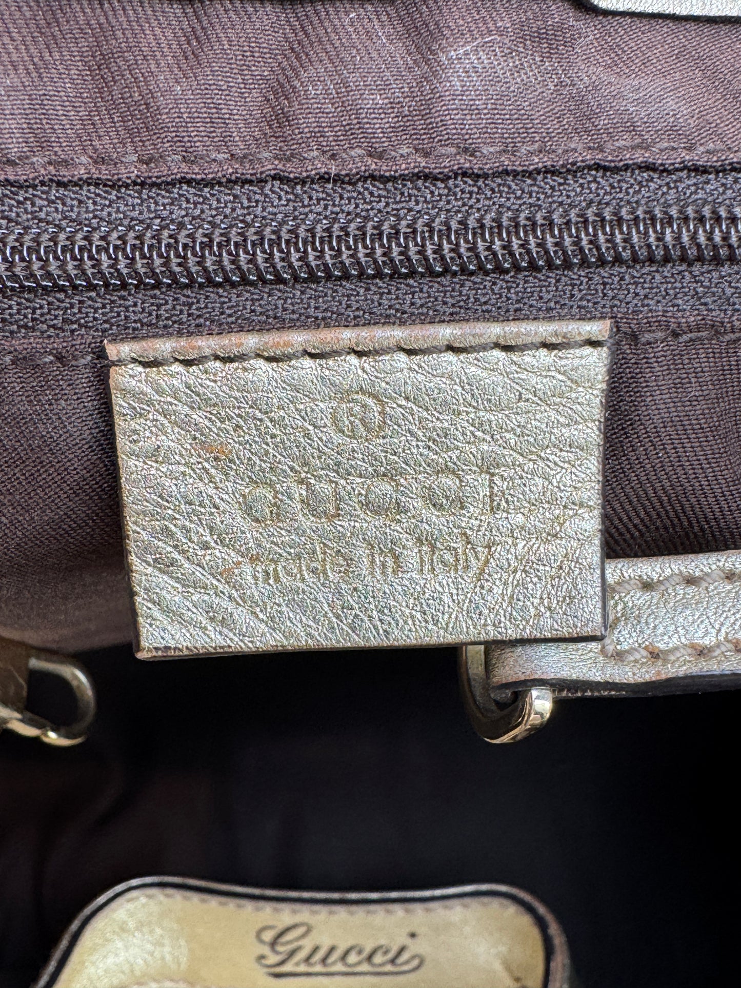 Gucci Gold Canvas Large Abbey Tote