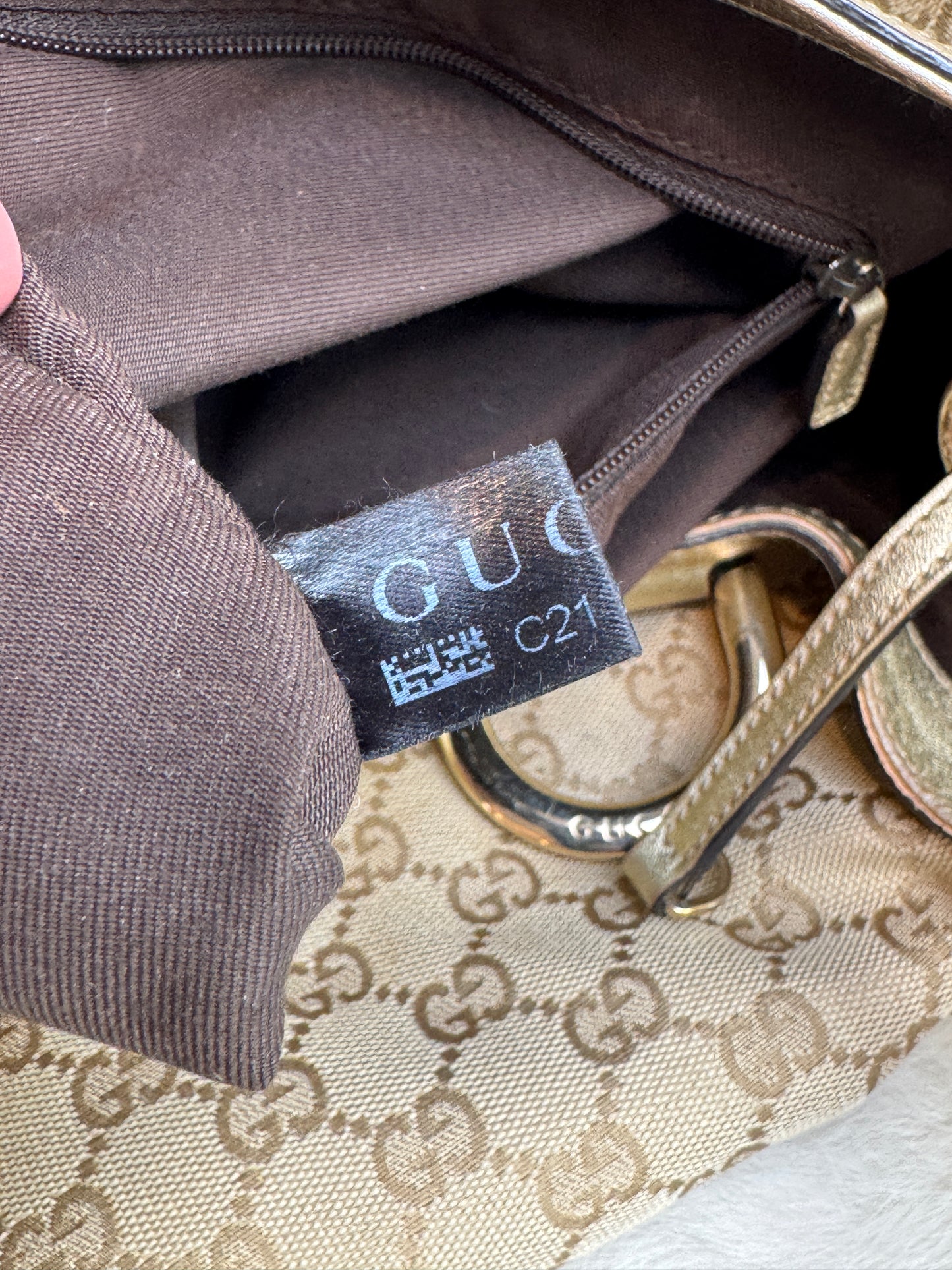 Gucci Gold Canvas Large Abbey Tote