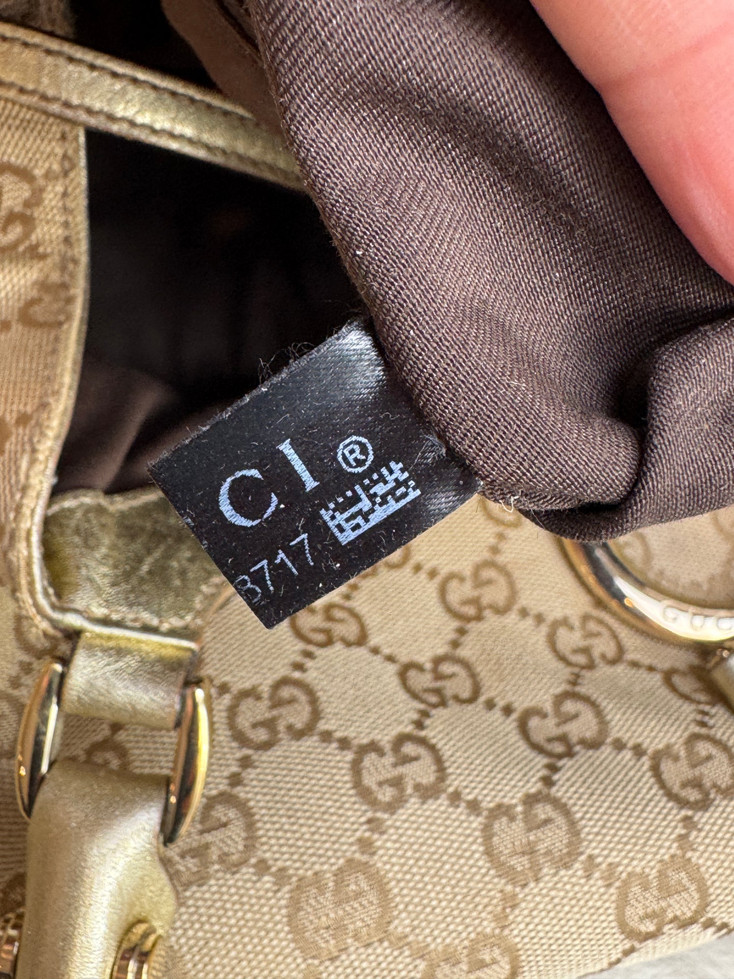 Gucci Gold Canvas Large Abbey Tote