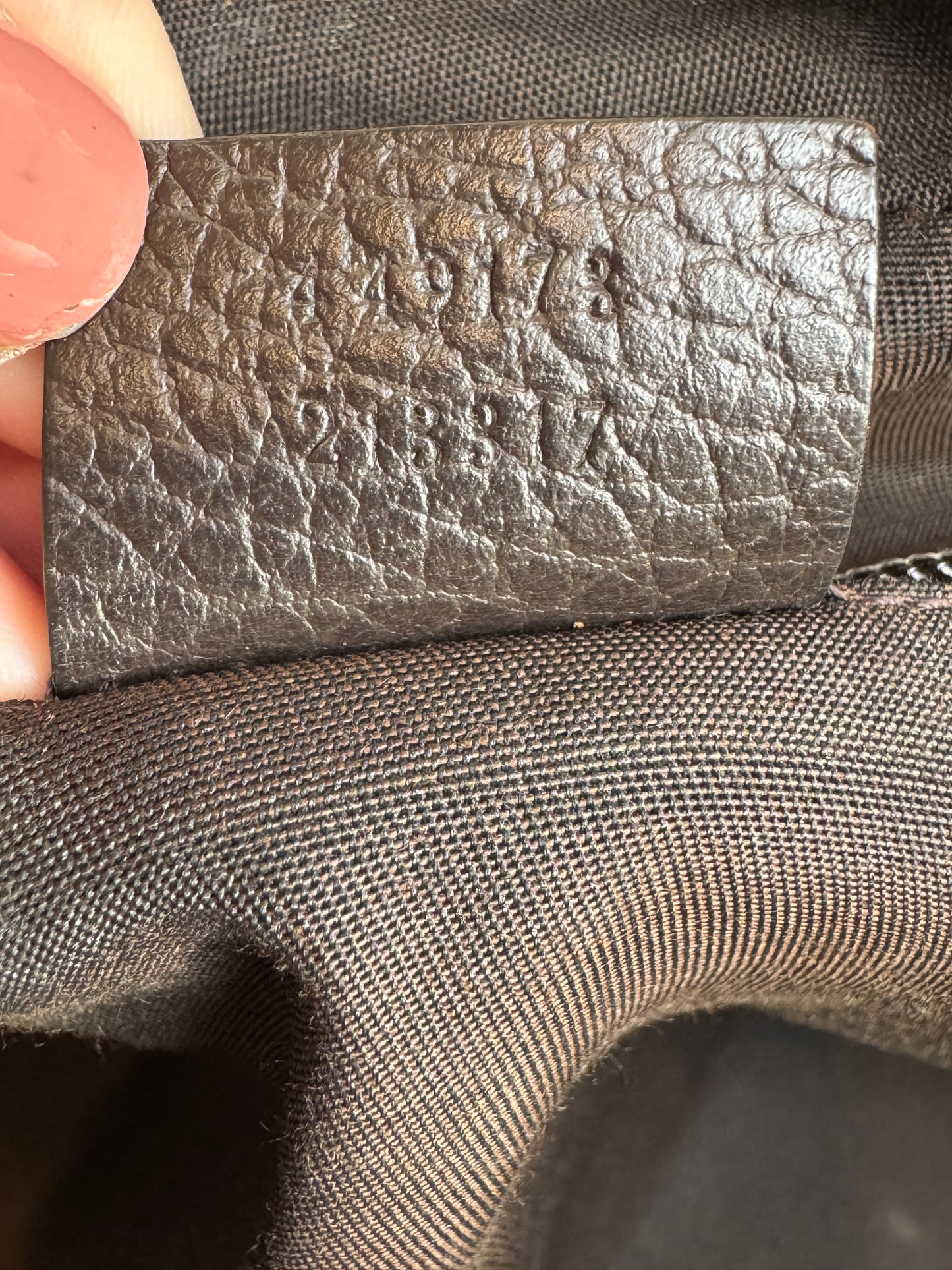 GUCCI GG Monogram Canvas Messenger Bag Dark Brown