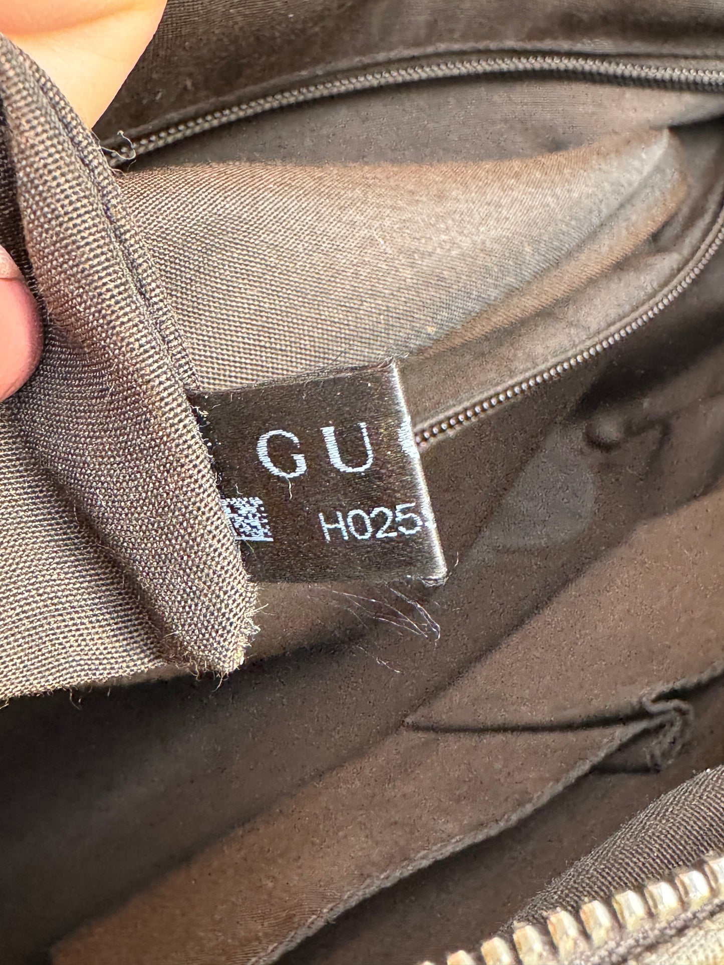 GUCCI GG Monogram Canvas Messenger Bag Dark Brown