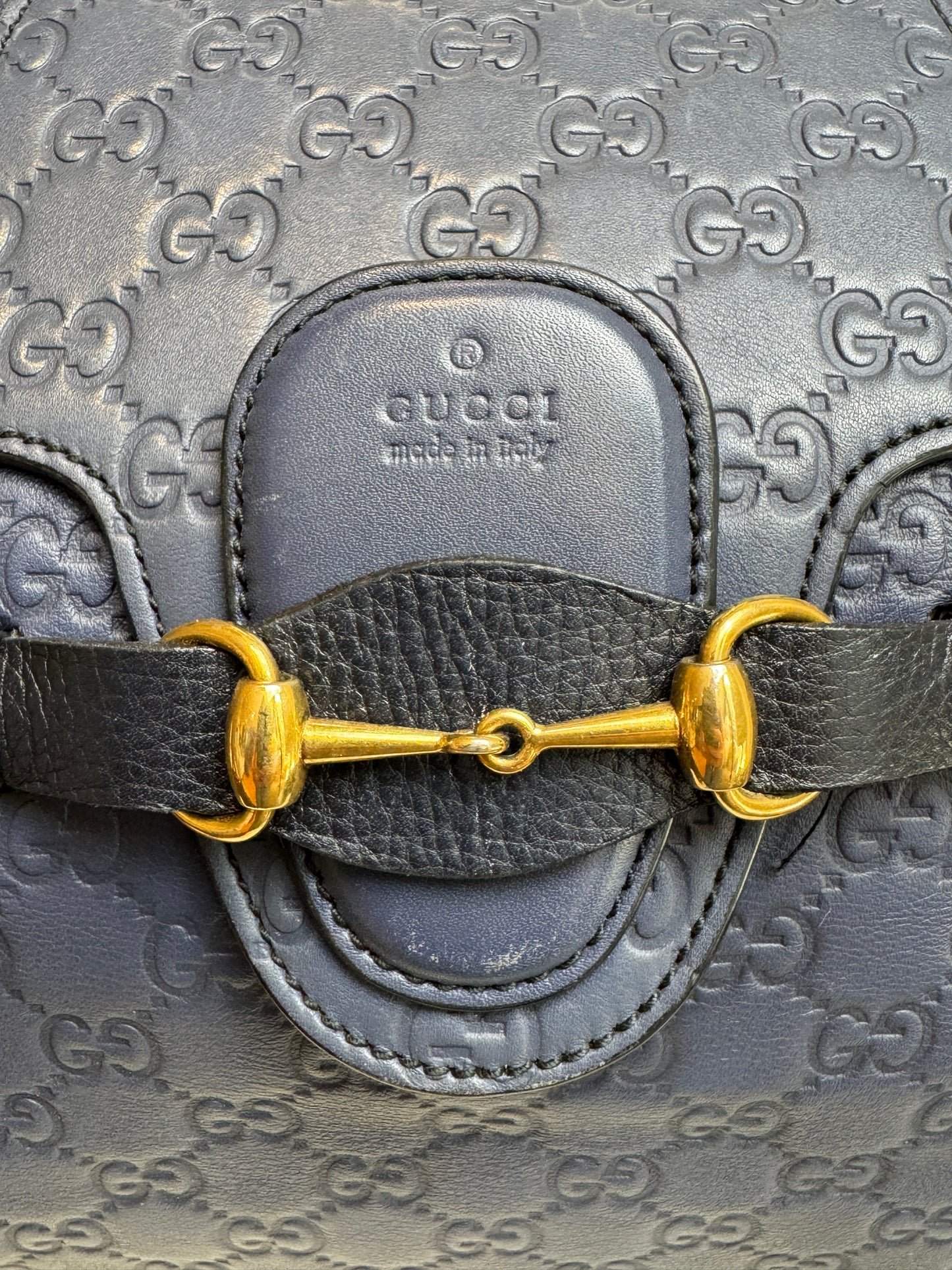 GUCCI Blue Medium Guccissima Emily Hobo Bag