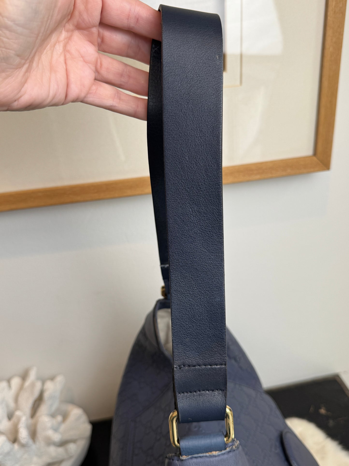 GUCCI Blue Medium Guccissima Emily Hobo Bag