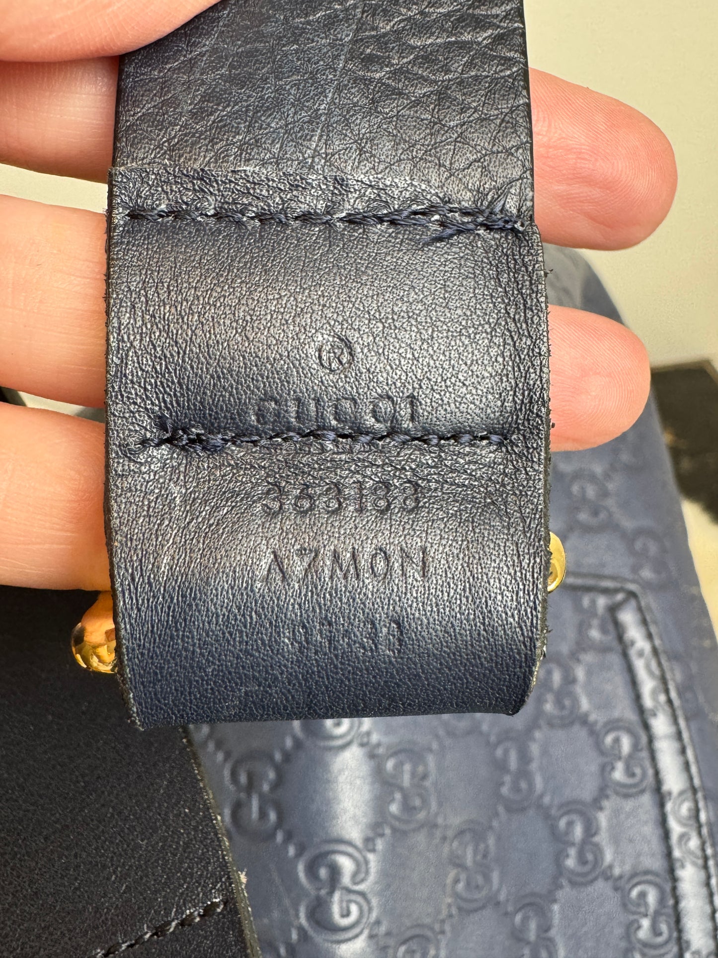 GUCCI Blue Medium Guccissima Emily Hobo Bag