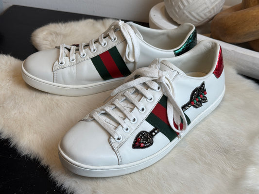 GUCCI Ace Rhinestone Arrows Sneakers Women's 38EU