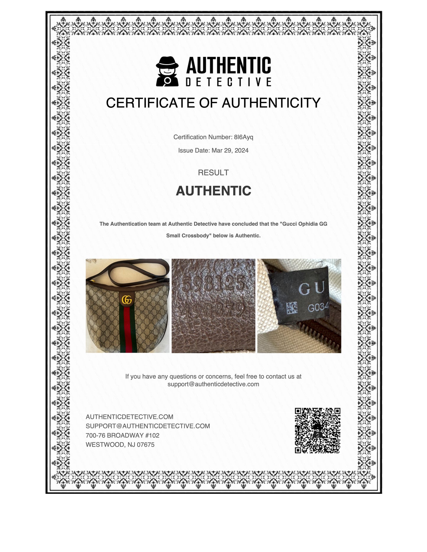 GUCCI Supreme Canvas Ophidia Crossbody