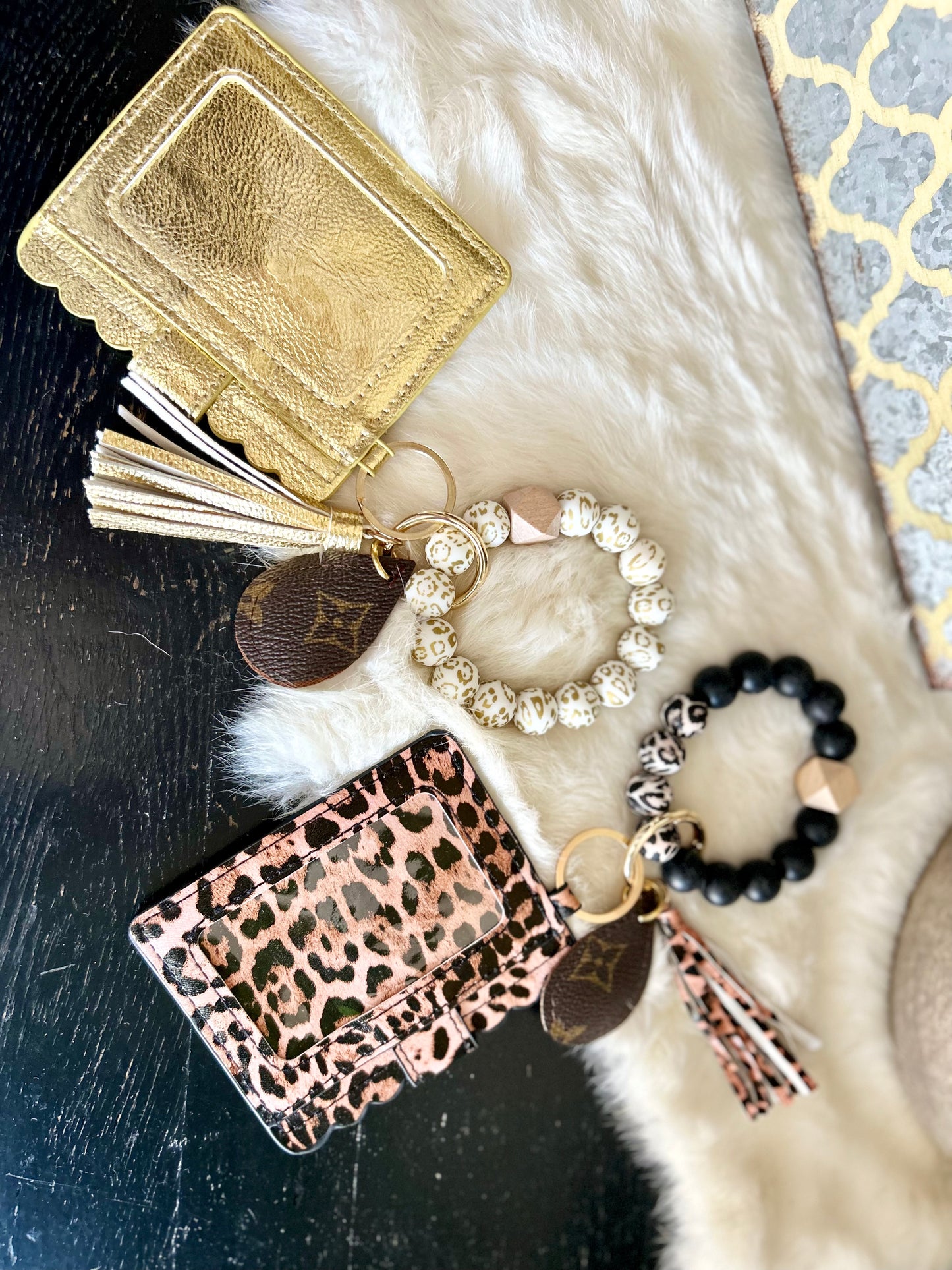 Silicone Beaded Wristlet Cardholder