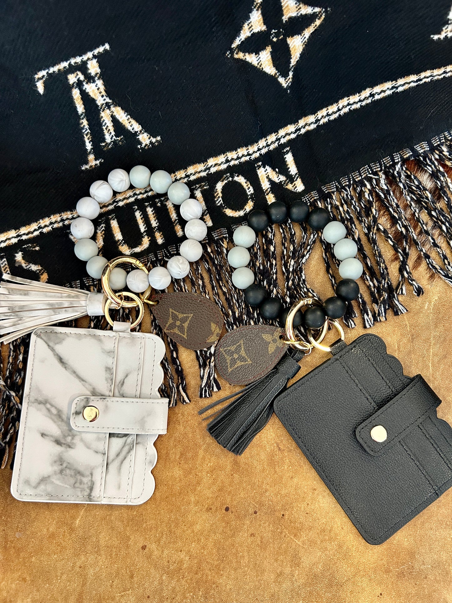Silicone Beaded Wristlet Cardholder