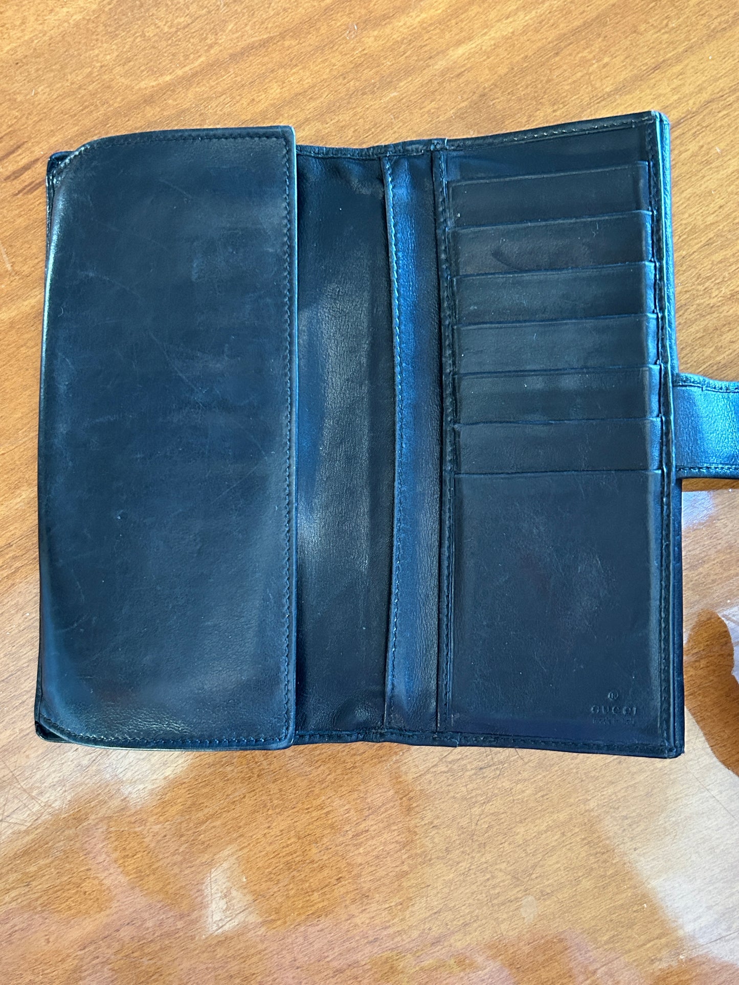 Available NOW! GUCCI Guccissima GG Continental Leather Wallet
