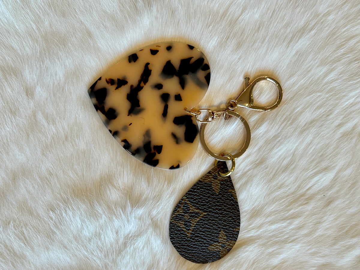 Tortoise Shell Heart Purse Charm