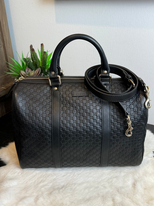 GUCCI Joy Boston Microguccissima Medium Black