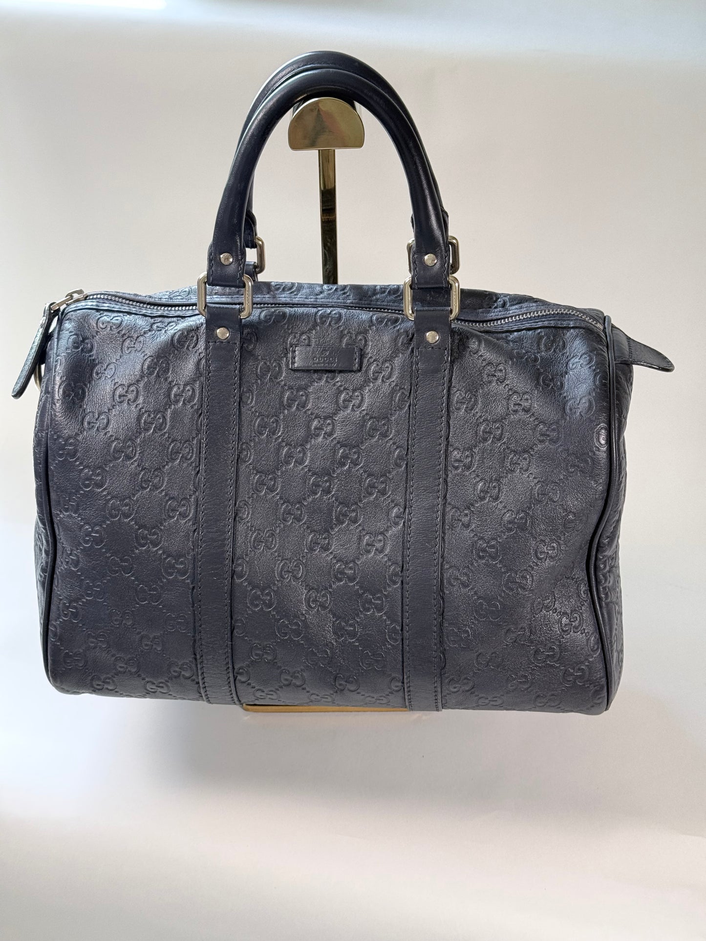 GUCCI Joy Boston Guccissima Medium Navy