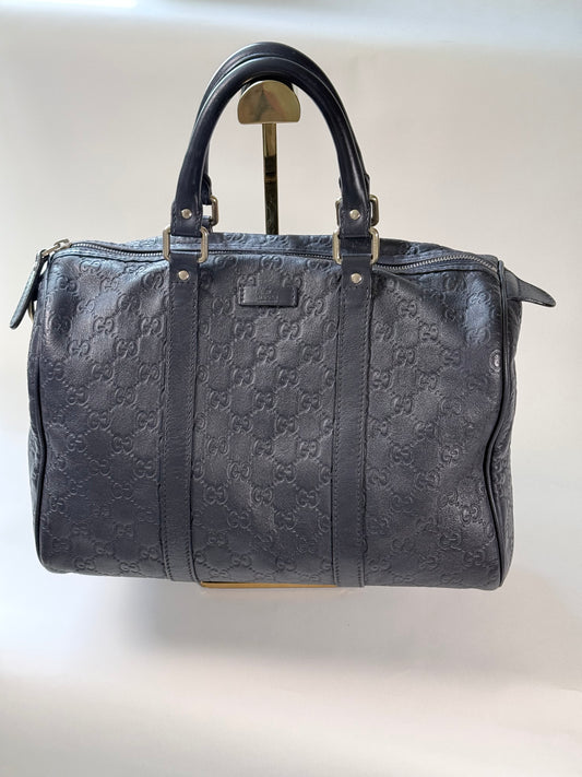 GUCCI Joy Boston Guccissima Medium Navy