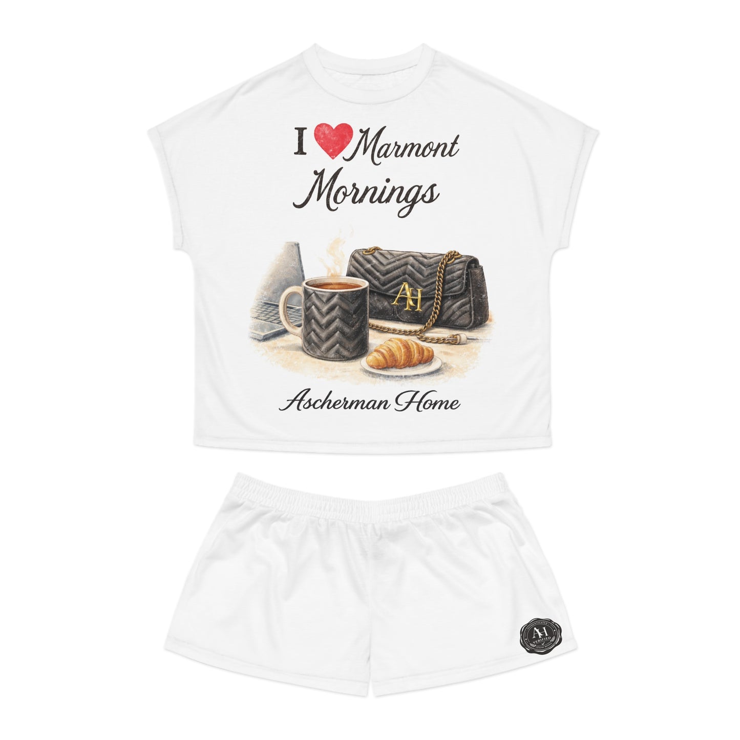 "I ❤️ Marmont Mornings" Cozy Short Women's Pajama Set