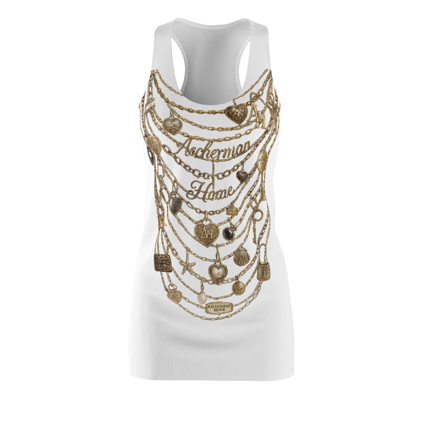 'More Is More' Gold Charm Necklace Cover-Up Dress