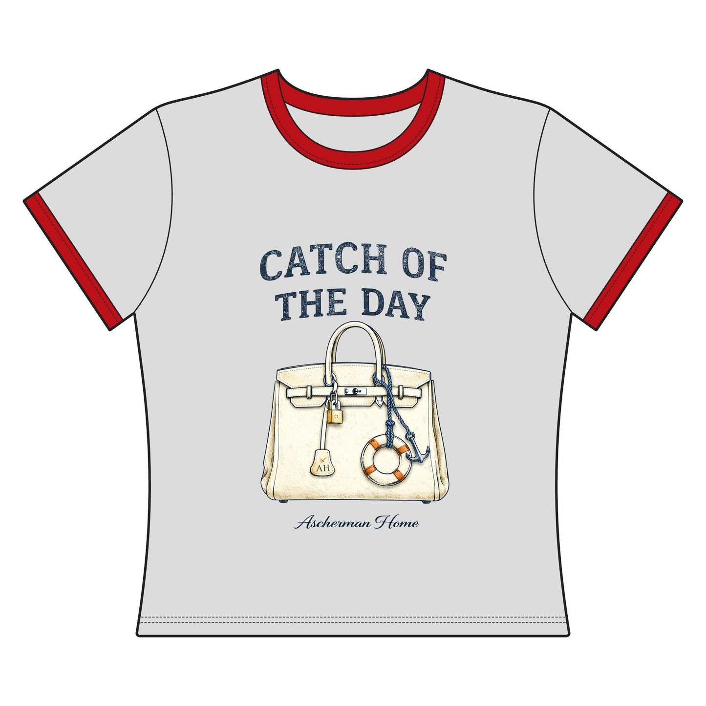 Catch of the Day Nautical Ringer Tee