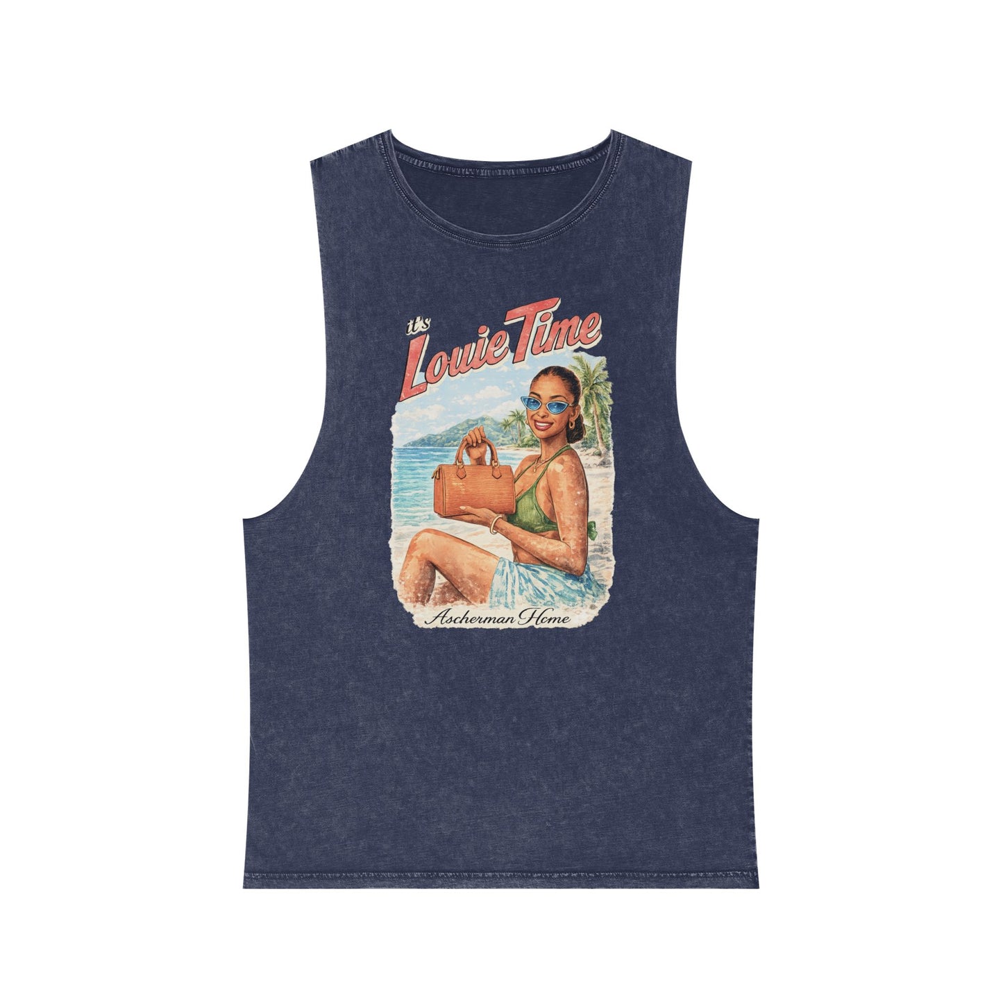'Louie Time' Vintage Beach Unisex Muscle Tank