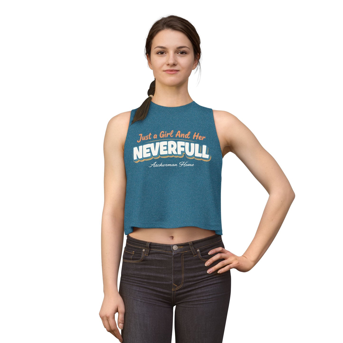 "Just a Girl and Her NEVERFULL" Graphic Crop Tank