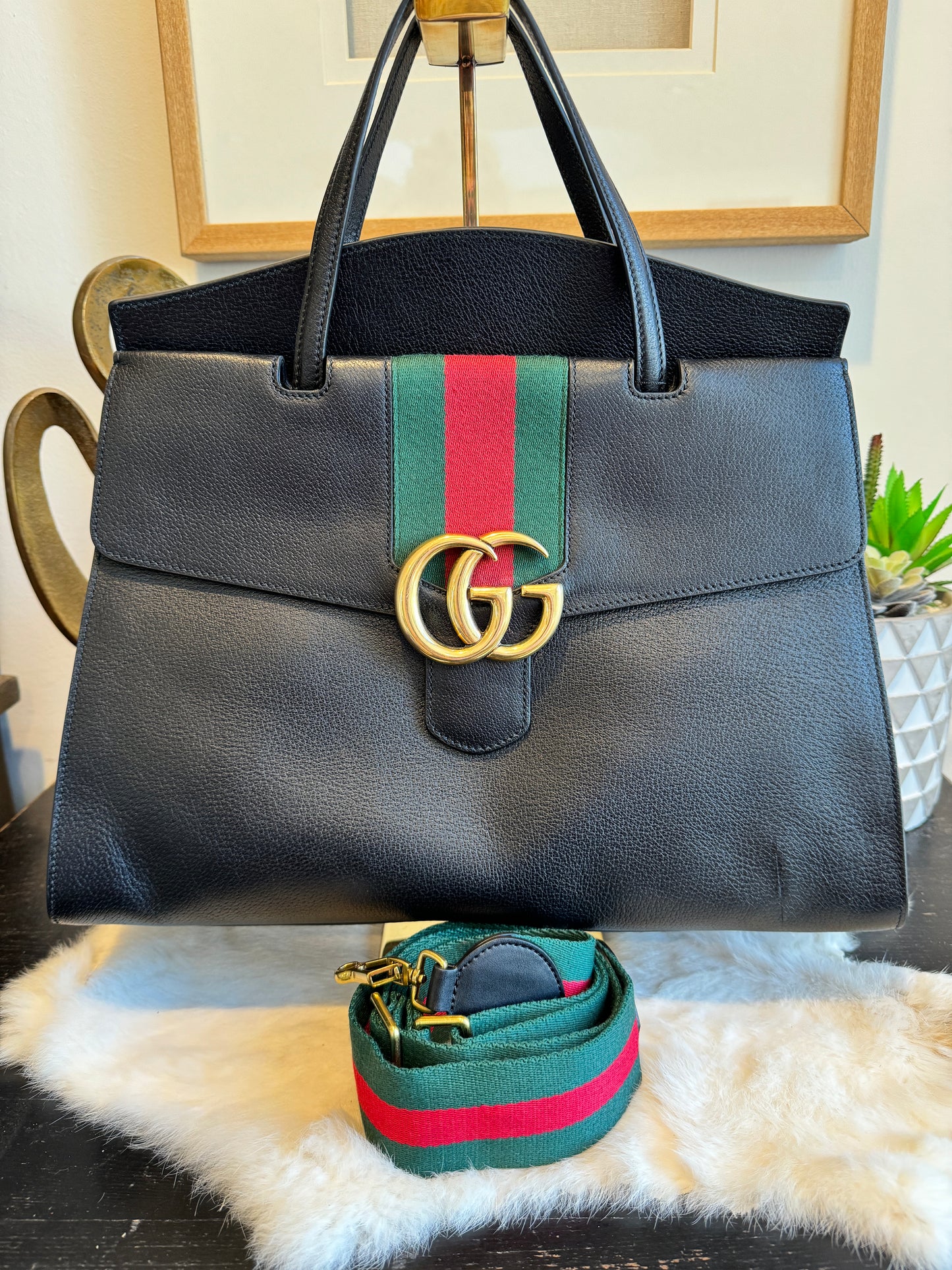 GUCCI Linea Totem Large Black Tote Bag