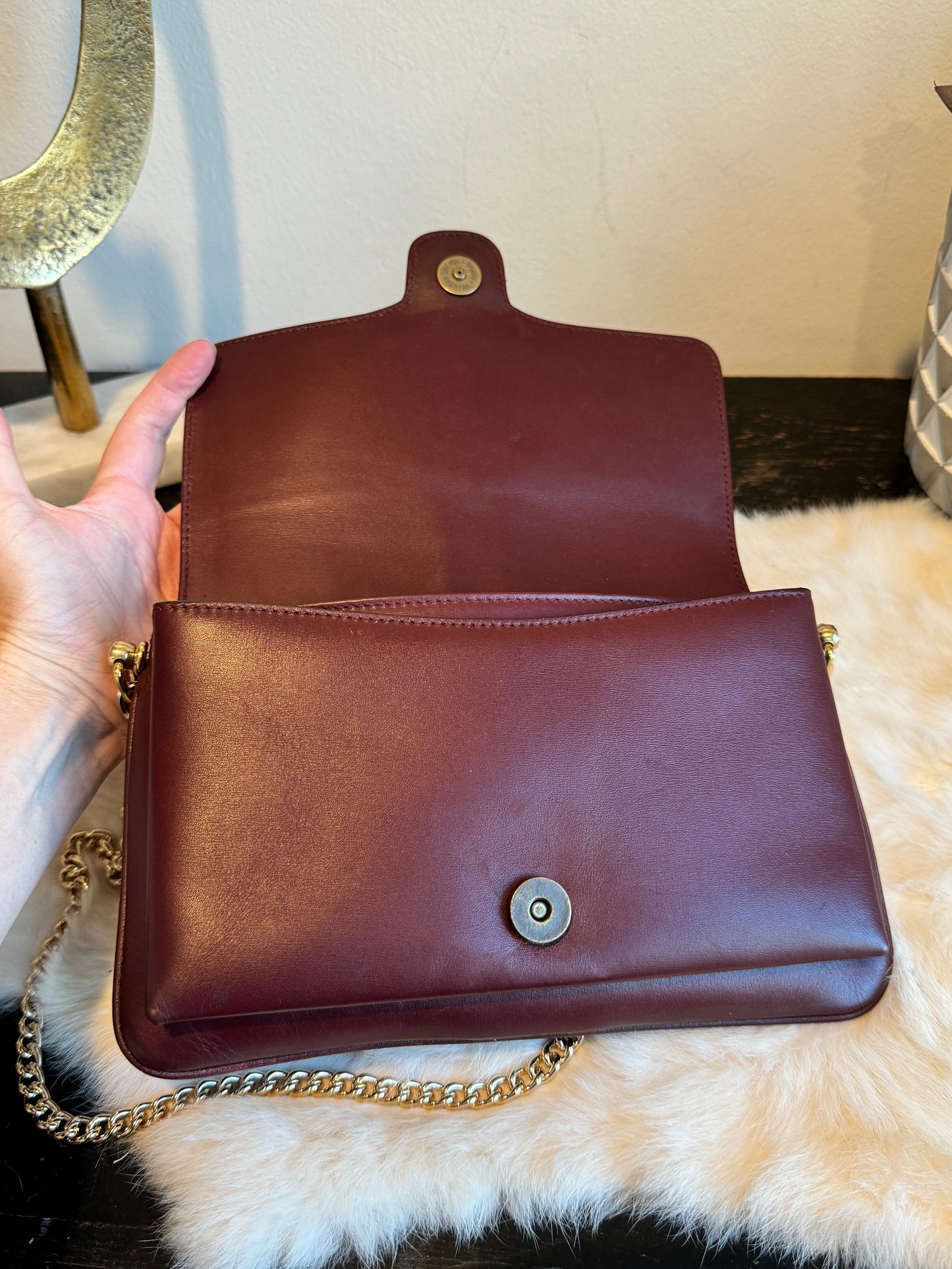 GUCCI Arli Leather Burgundy Small Crossbody