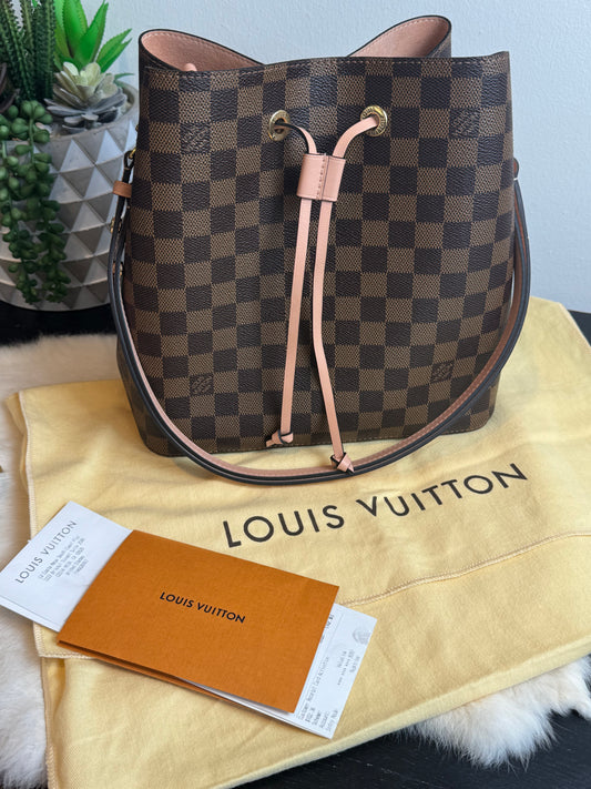 Louis Vuitton Damier Ebene Neonoe MM Rose Poudre