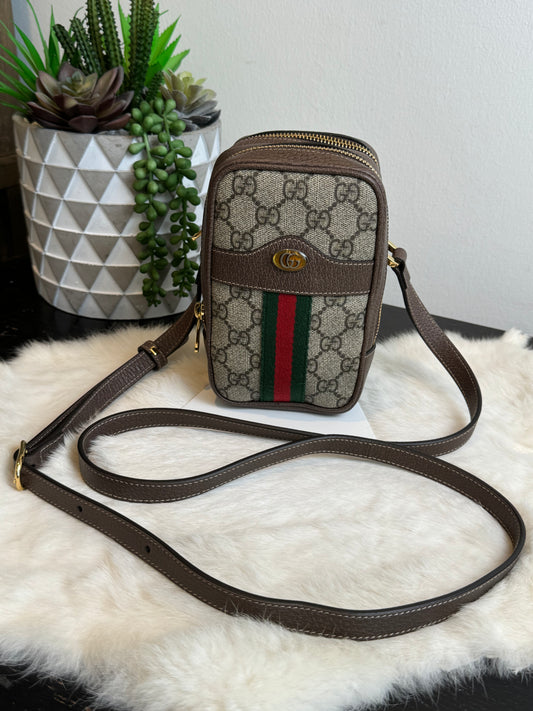 GUCCI Supreme Mini Ophidia Double Zip Crossbody