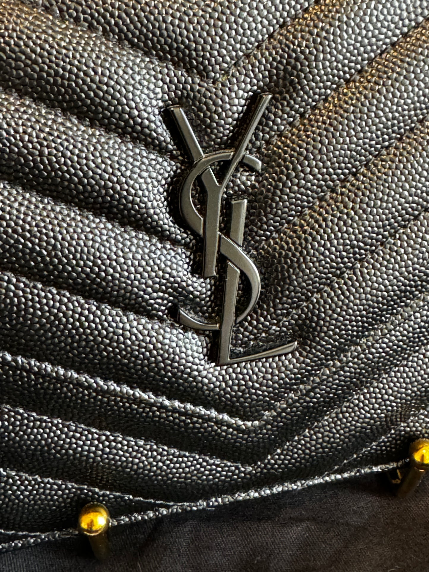 YSL Cassandre Black Wallet on Chain