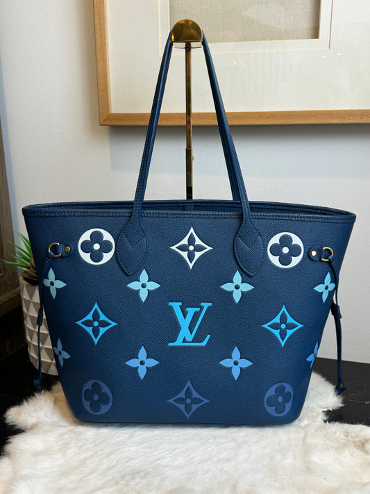 Louis Vuitton Neverfull MM Empreinte Giant Degrade Bleu