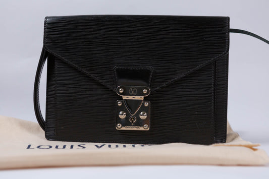 Louis Vuitton Epi Leather Pochette Sellier Dragonne Black Clutch