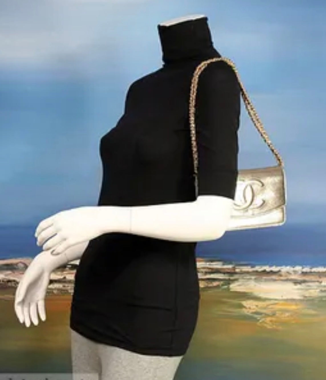 Chanel Metallic Gold Timeless Leather Wallet On Chain